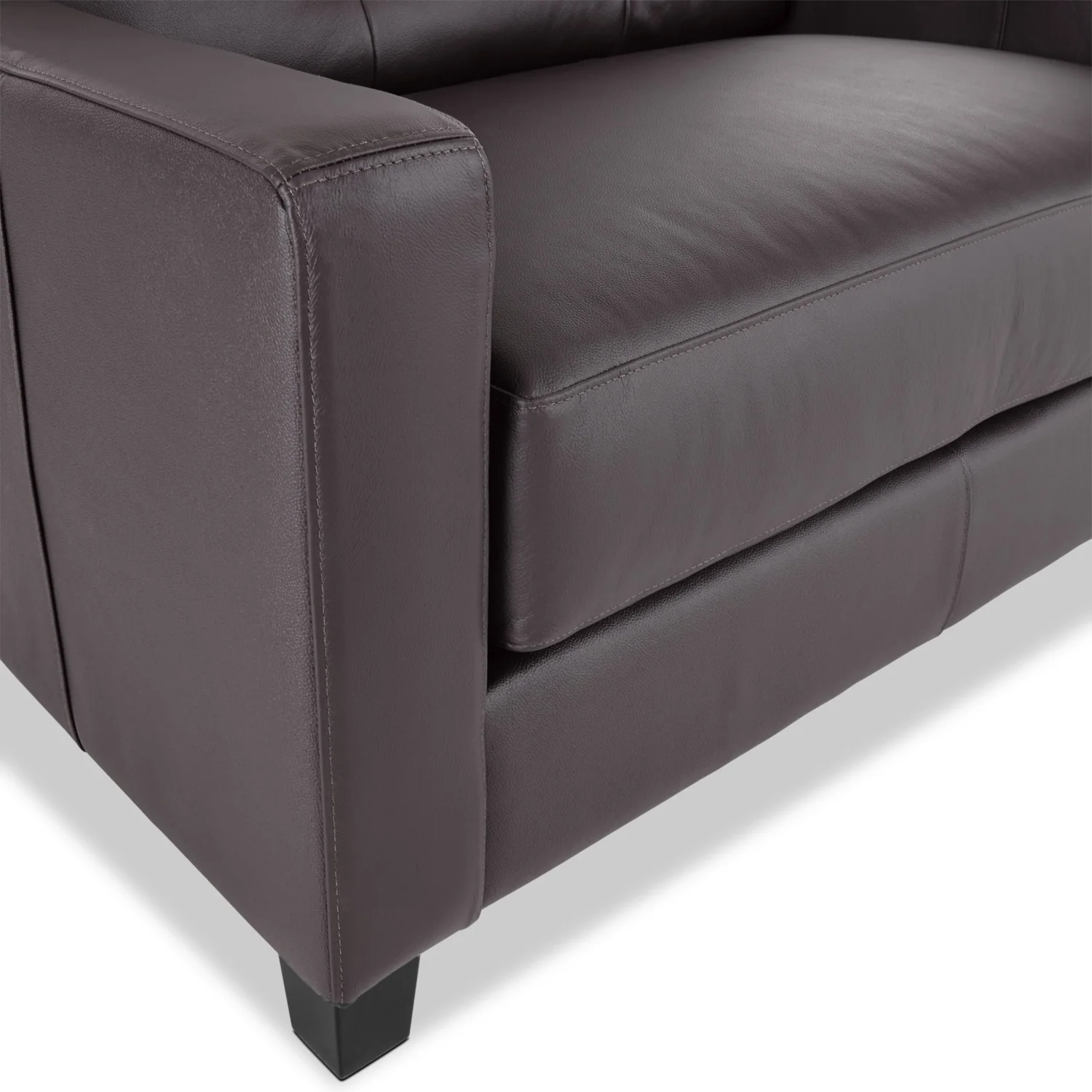 Kylie Leather Loveseat - Coffee - Image 4