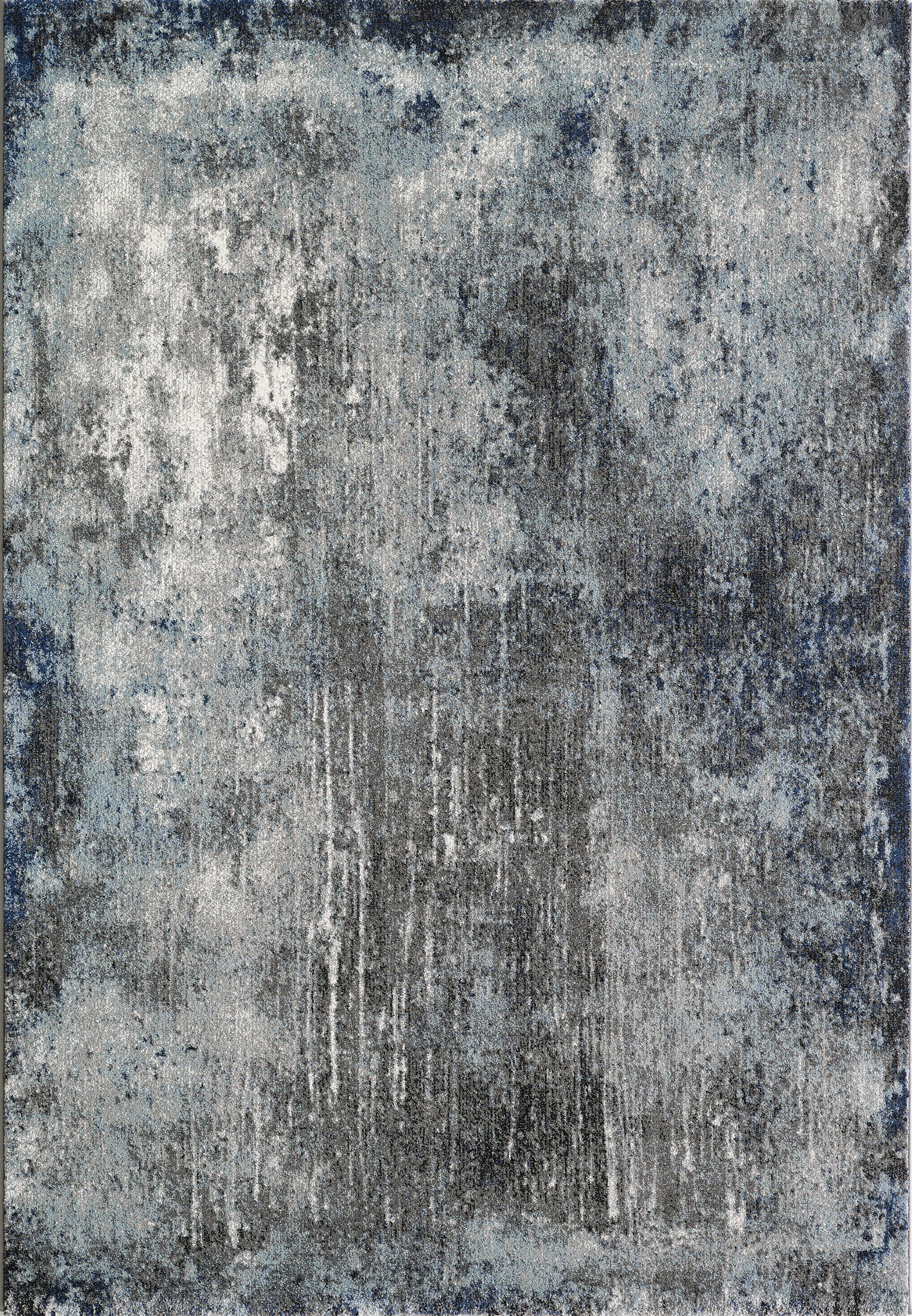 L2 Decor Diamond Area Rug 7' x 10' with Underpad - Blue, Grey