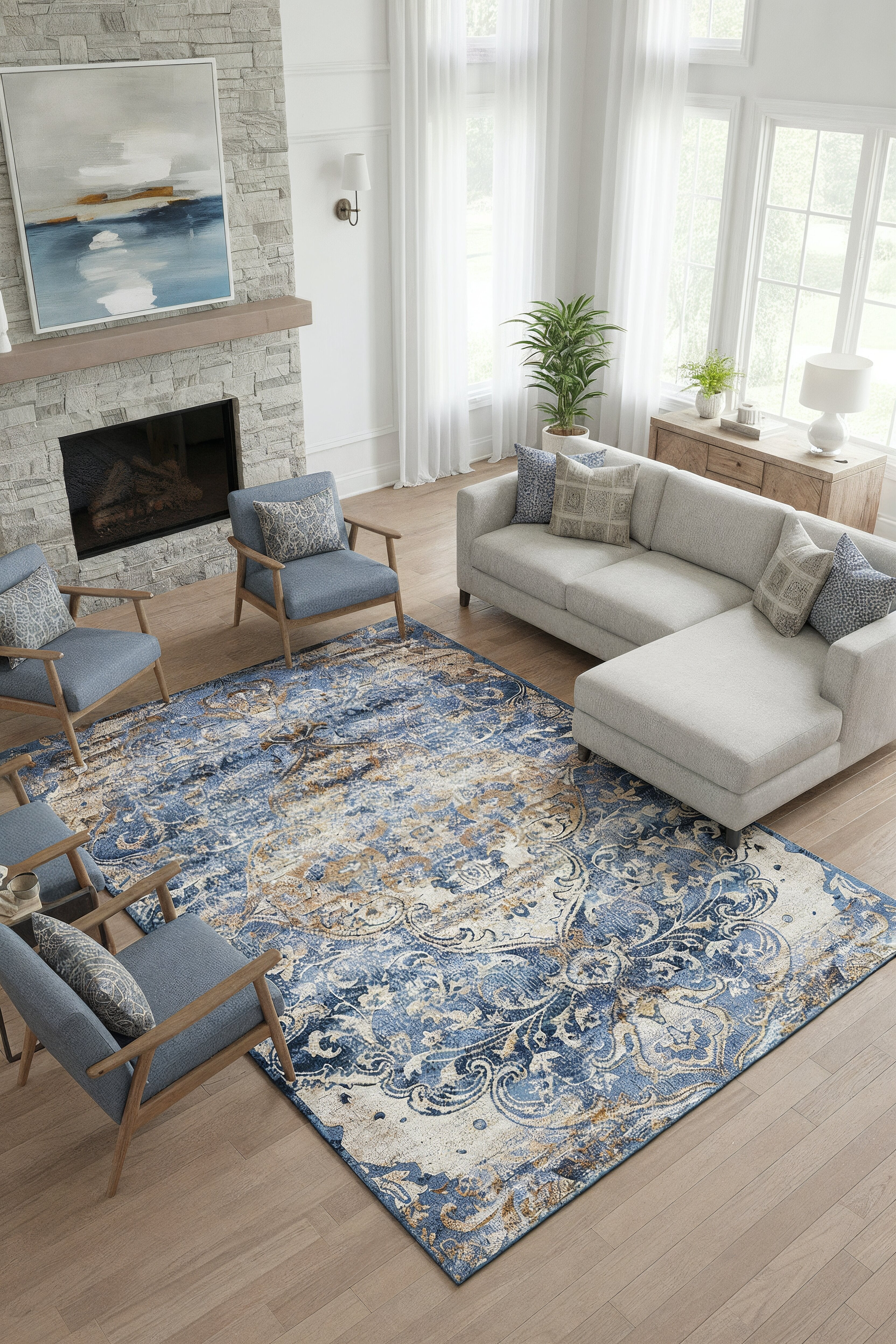L2 Decor Emojy Area Rug 8' x 11' - Blue - Image 2