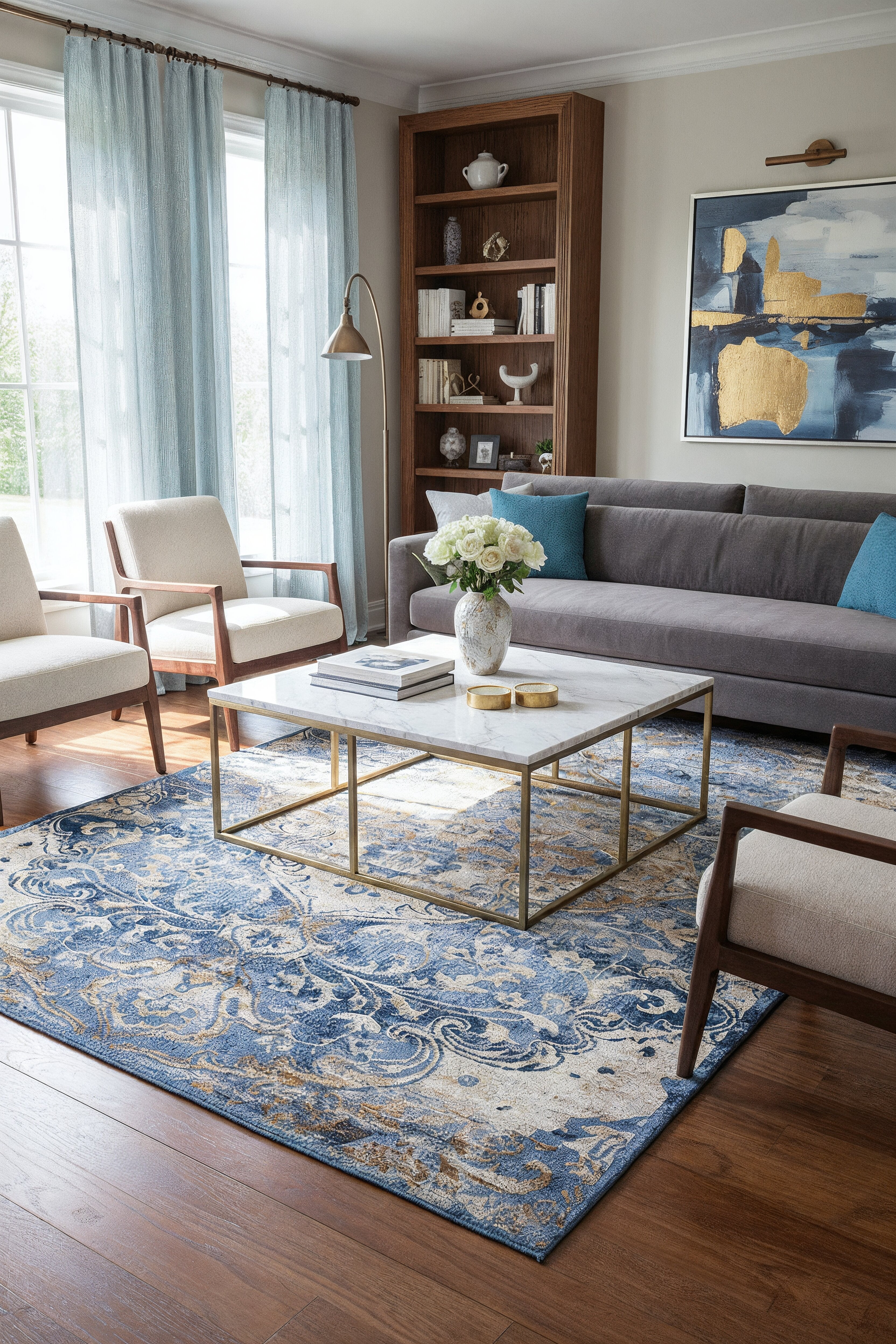 L2 Decor Emojy Area Rug 8' x 11' - Blue - Image 3