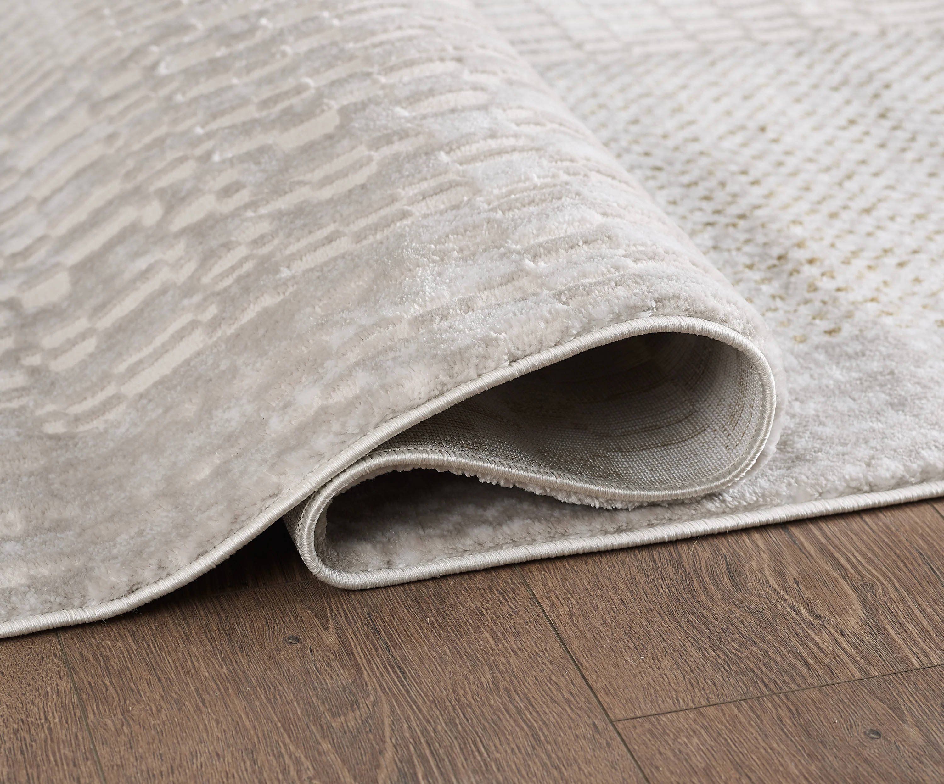 L2 Decor Lazer Area Rug 5' x 8' with Underpad - Cream, Beige - Image 3