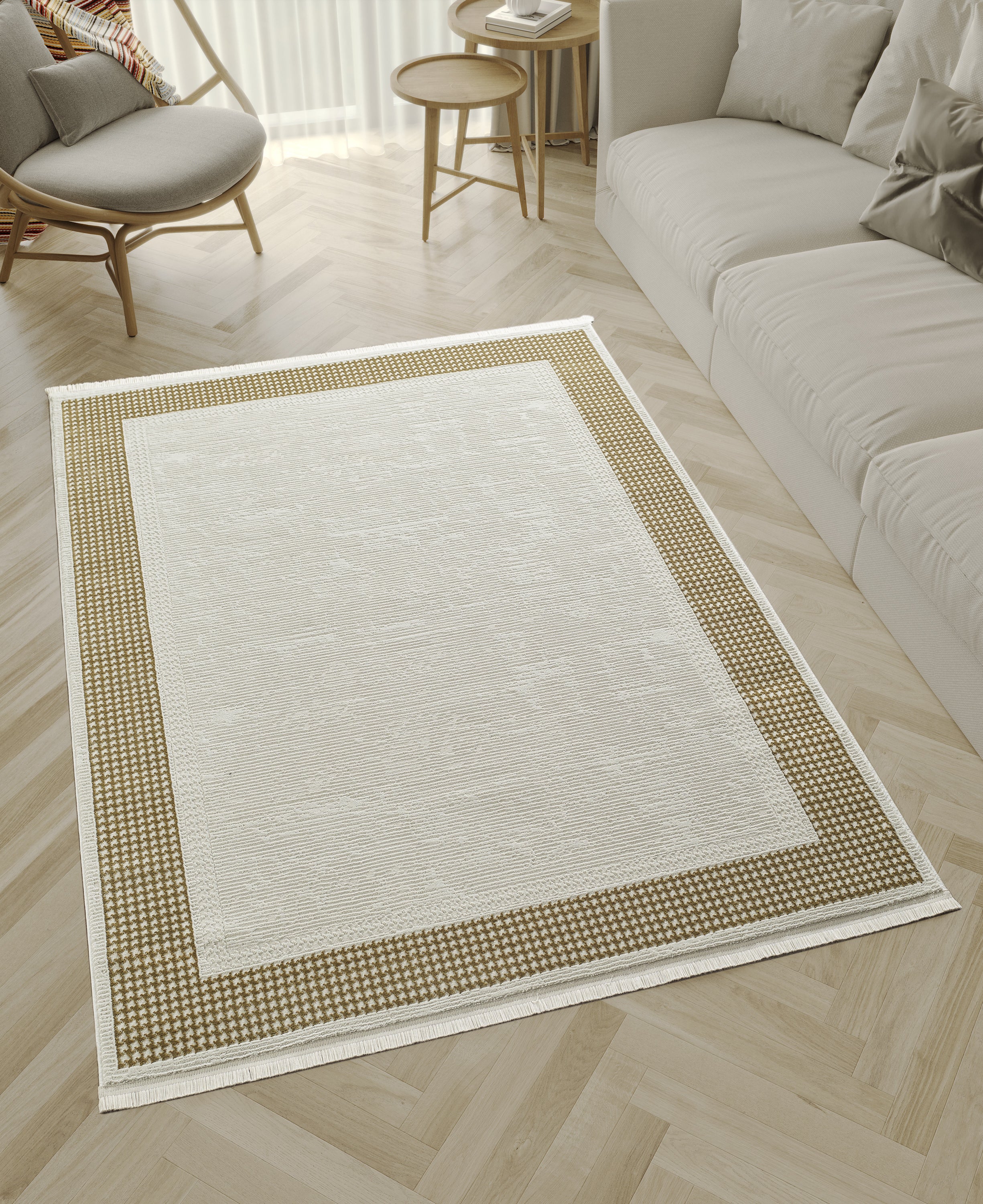 L2 Decor Novolini Area Rug 7' x 10' with Underpad - Cream - Image 2