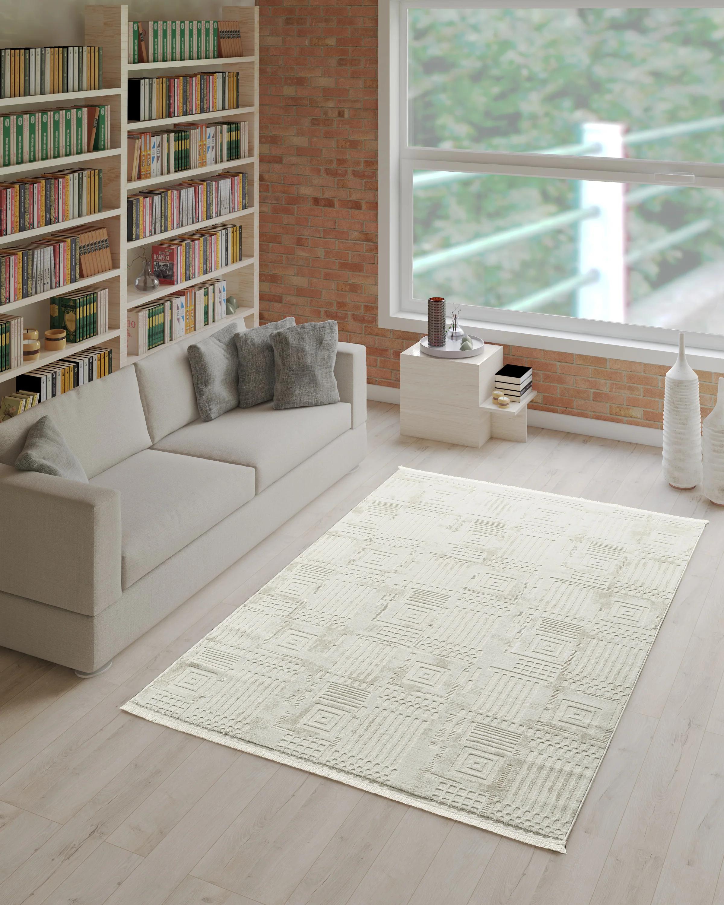 L2 Decor Petra Area Rug 7' x 10' - Cream - Image 2