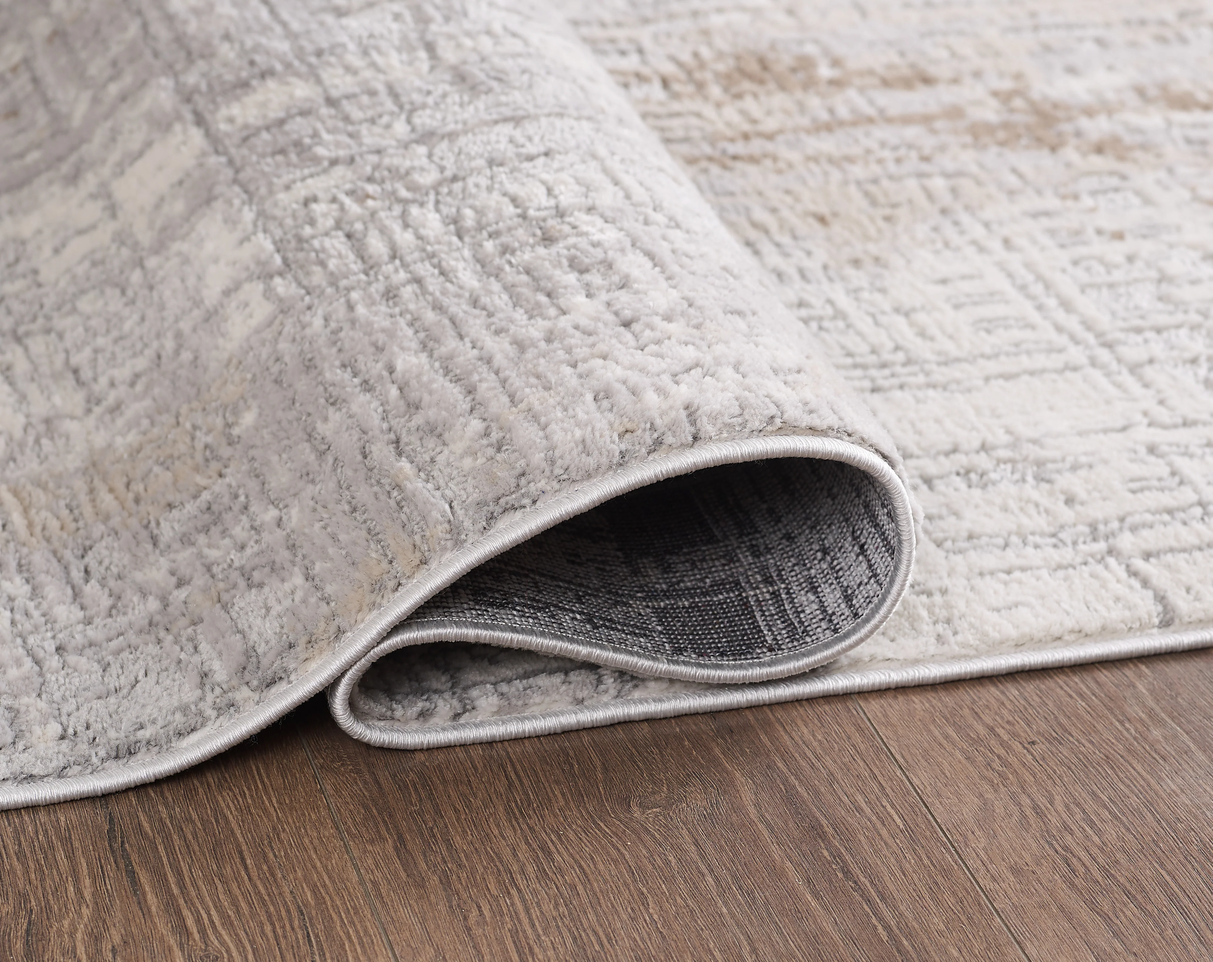 L2 Decor Symphony Area Rug 7' x 10' with Underpad - Grey, Grey - Image 2