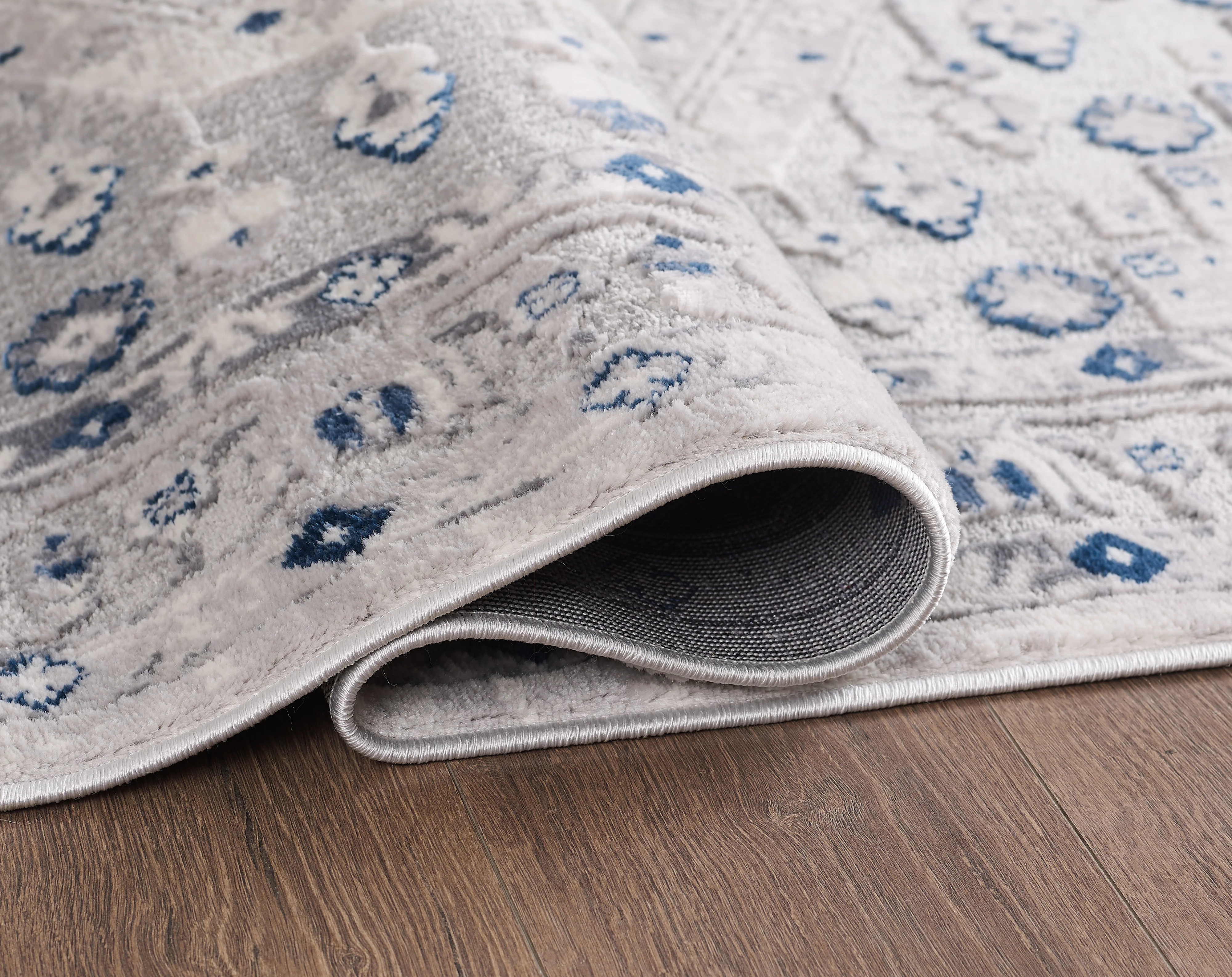 L2 Decor Symphony Area Rug 8' x 11' with Underpad - Grey, Light Grey - Image 3