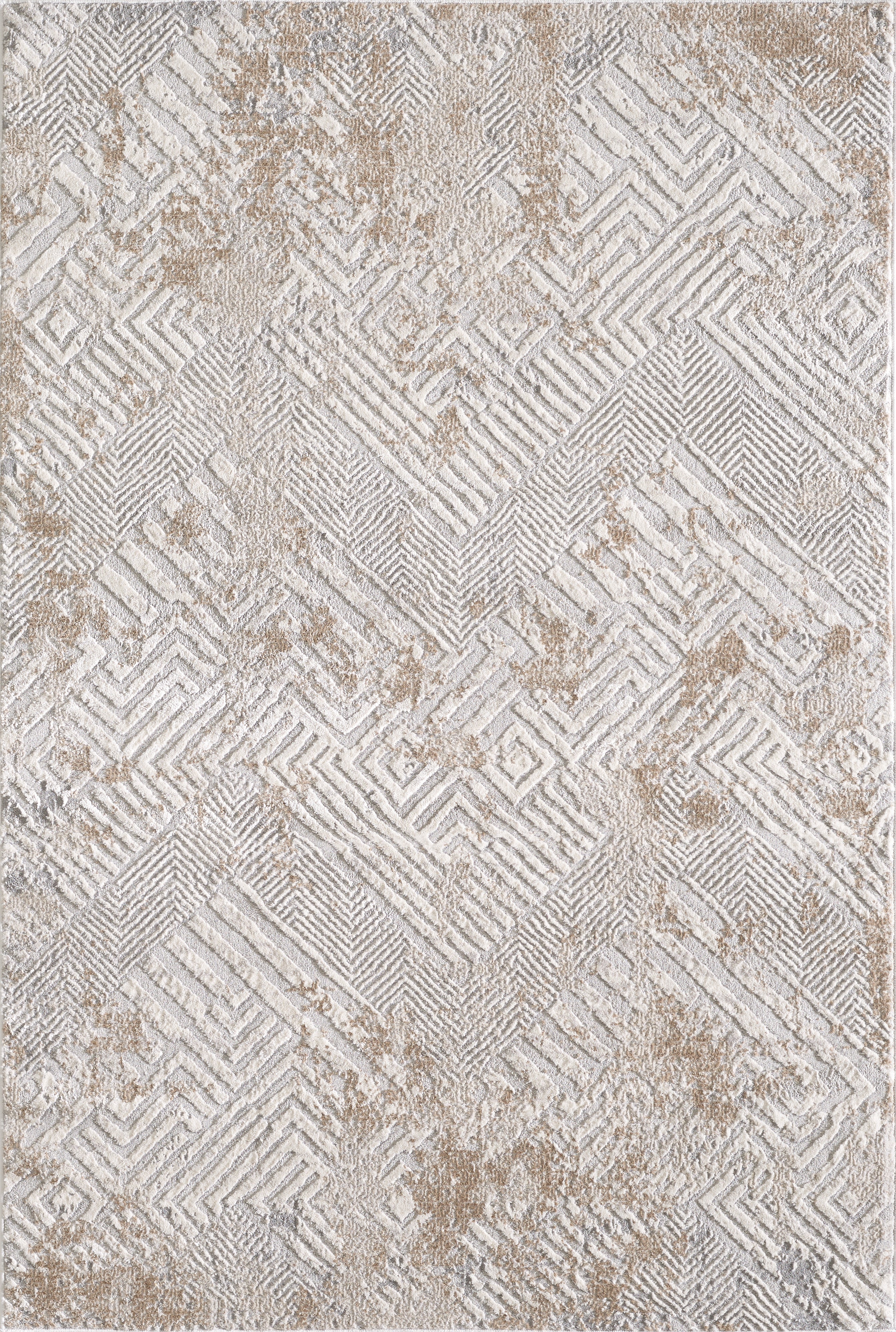L2 Decor Symphony Area Rug 8' x 11' with Underpad - Light Grey, Beige