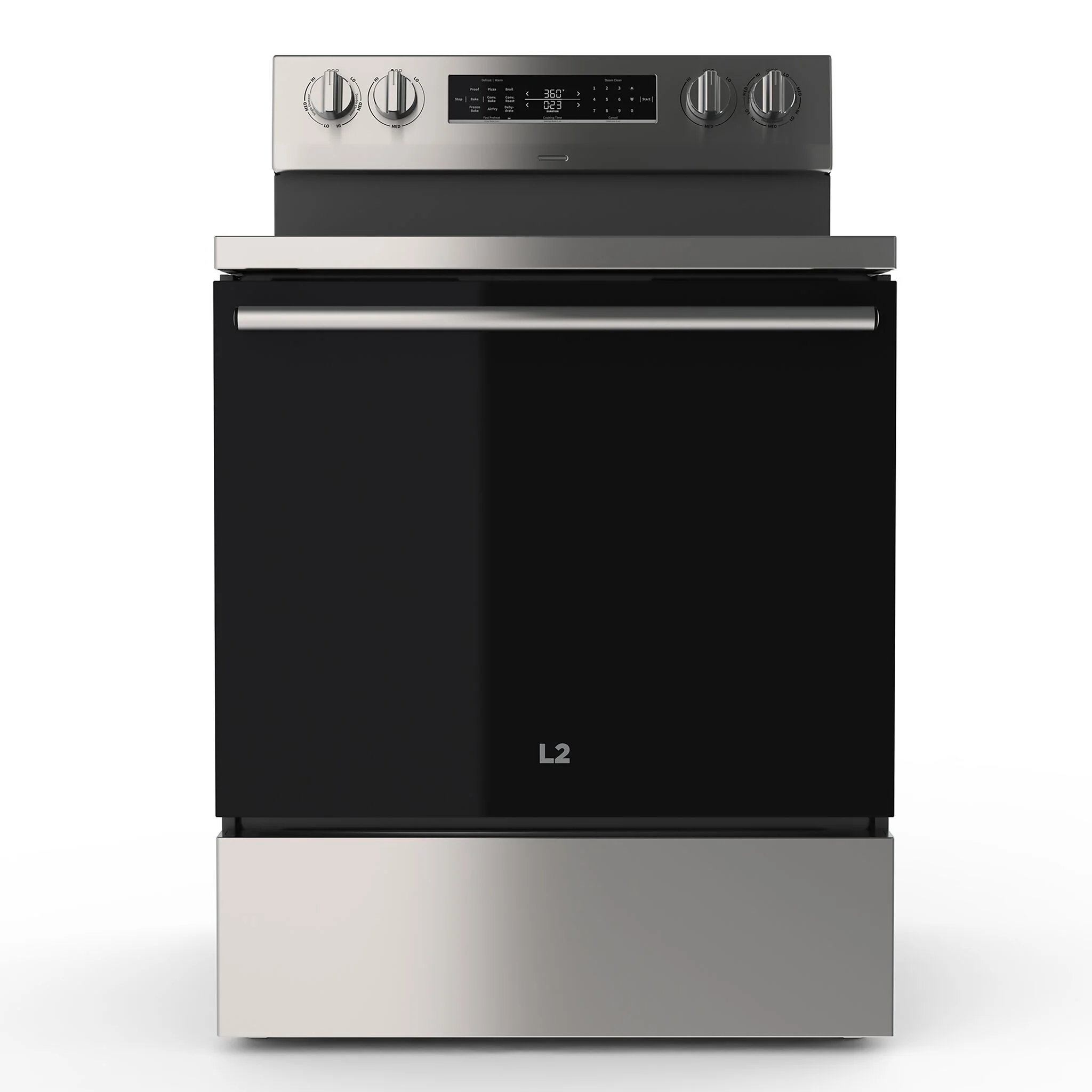 L2 Stainless Steel Kitchen Package with French Door Refrigerator, Electric Range & Built-In Dishwasher - Image 4