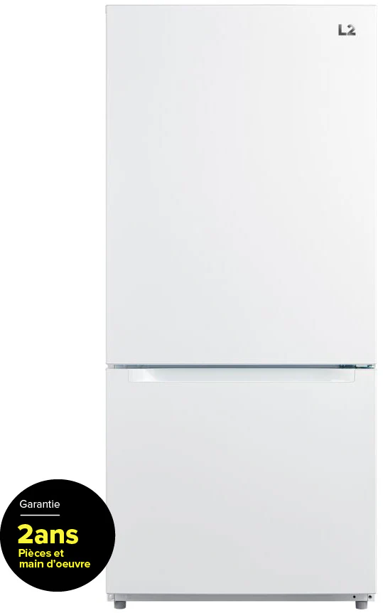 L2 29.5" 18.7 Cu. Ft. White Bottom-Freezer Refrigerator - LRB19B5AWWC - Image 3