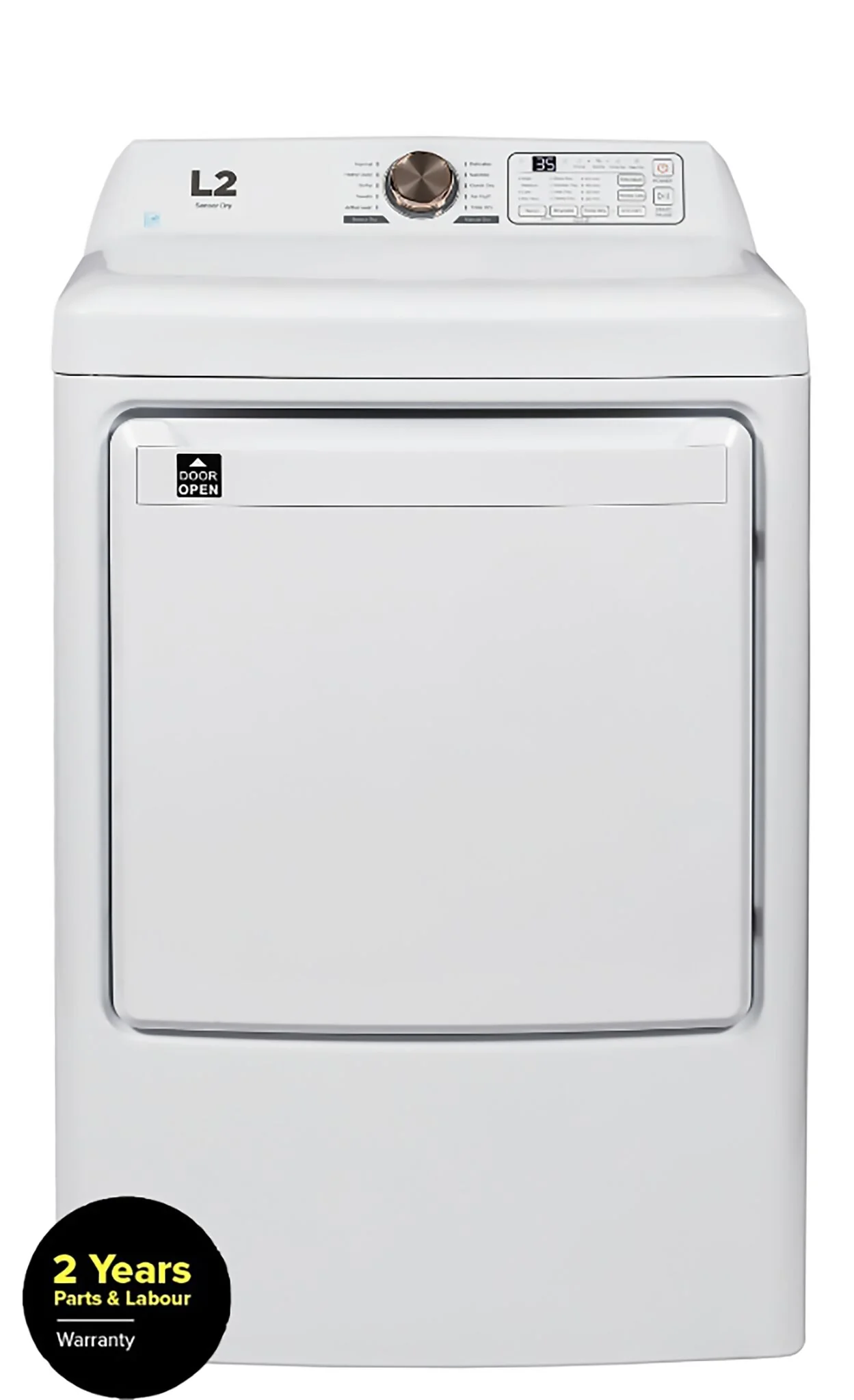 L2 White Electric Dryer (7.0 Cu.ft) - LE47A3AWW - Image 2