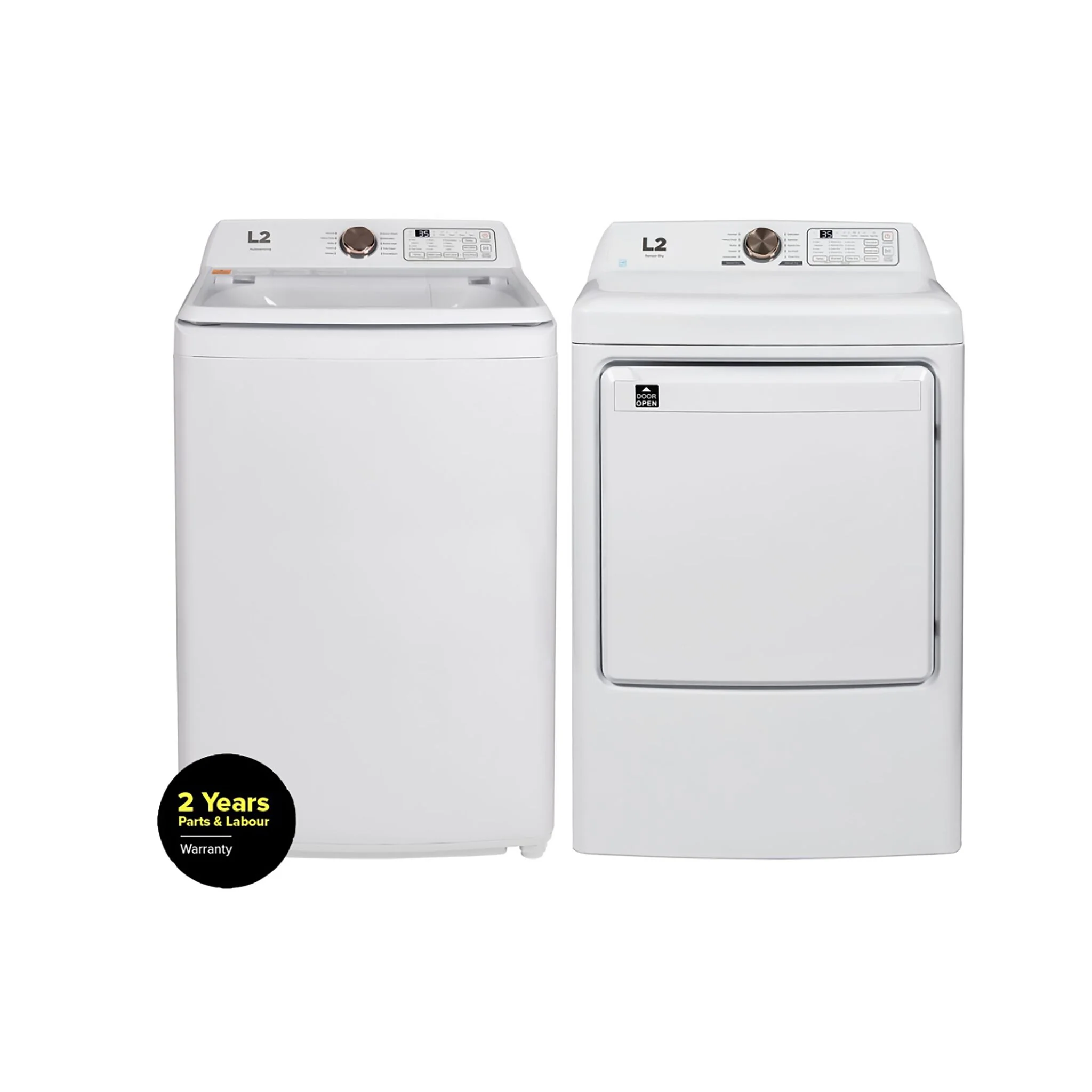 L2 White Top-Load Washer (4.7 Cu.Ft.) and Electric Dryer (7 Cu.Ft.) - LT47A3AWW/LE47A3AWW - Image 2