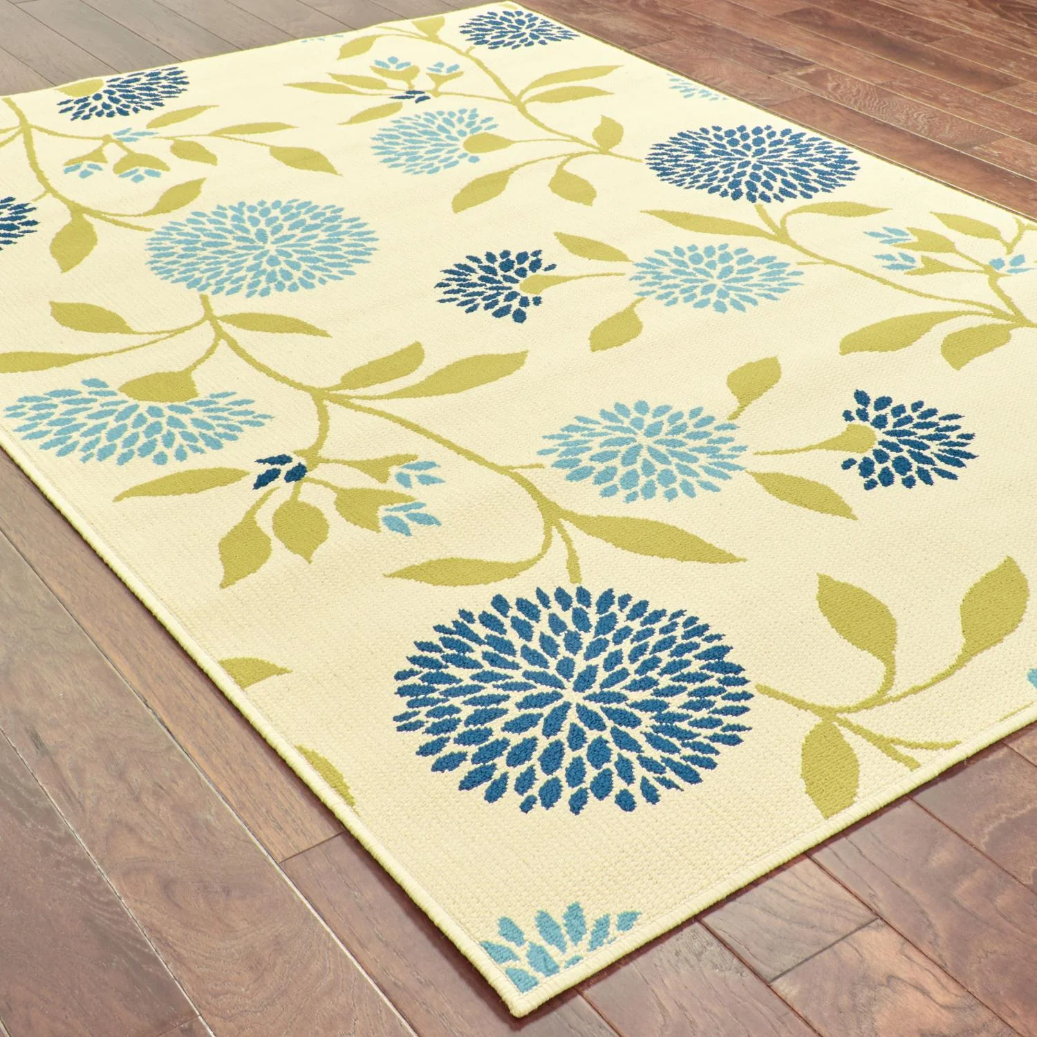 Lagoon W8327YL Floral Indoor/Outdoor Area Rug (5'3"X7'6") - Image 4
