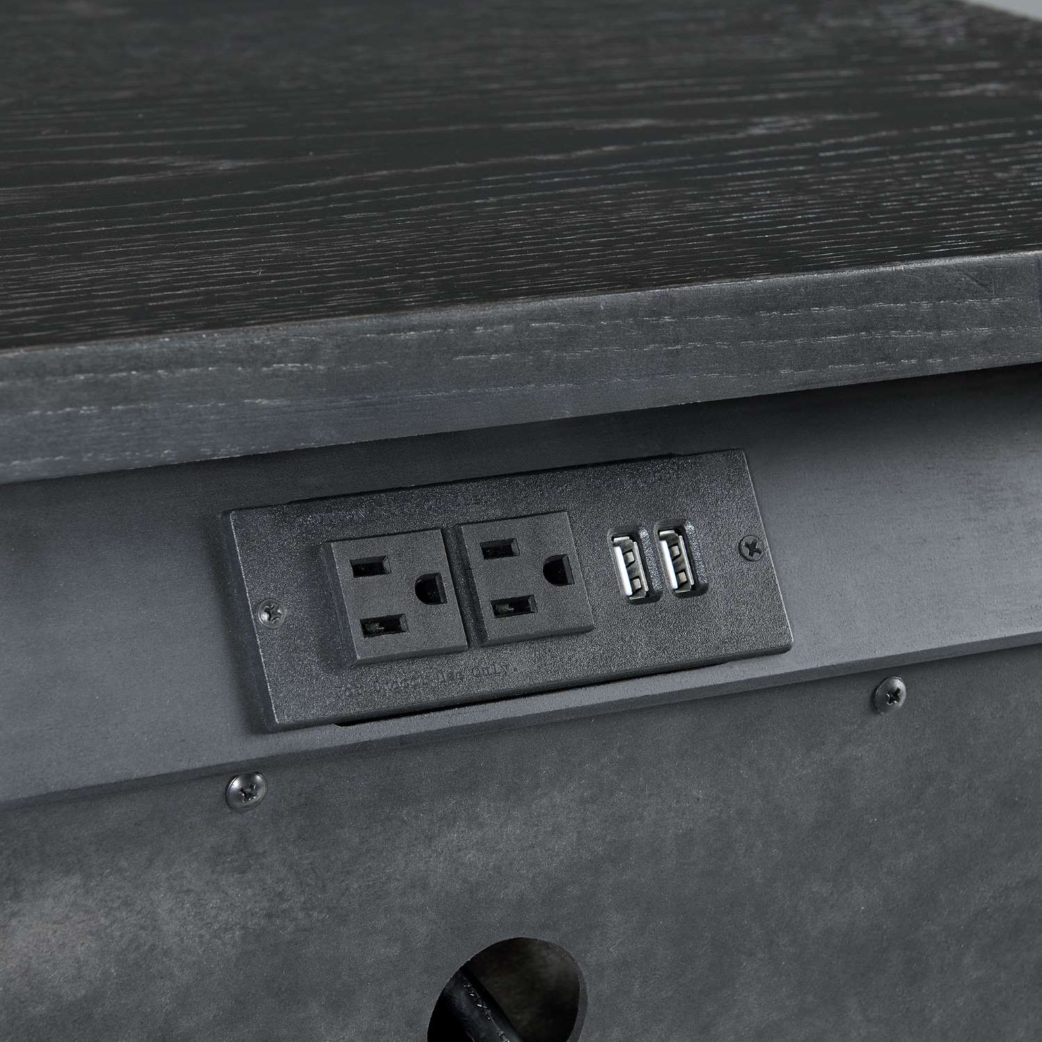 Laguna Night Table - Weathered Oak, Black - Image 5