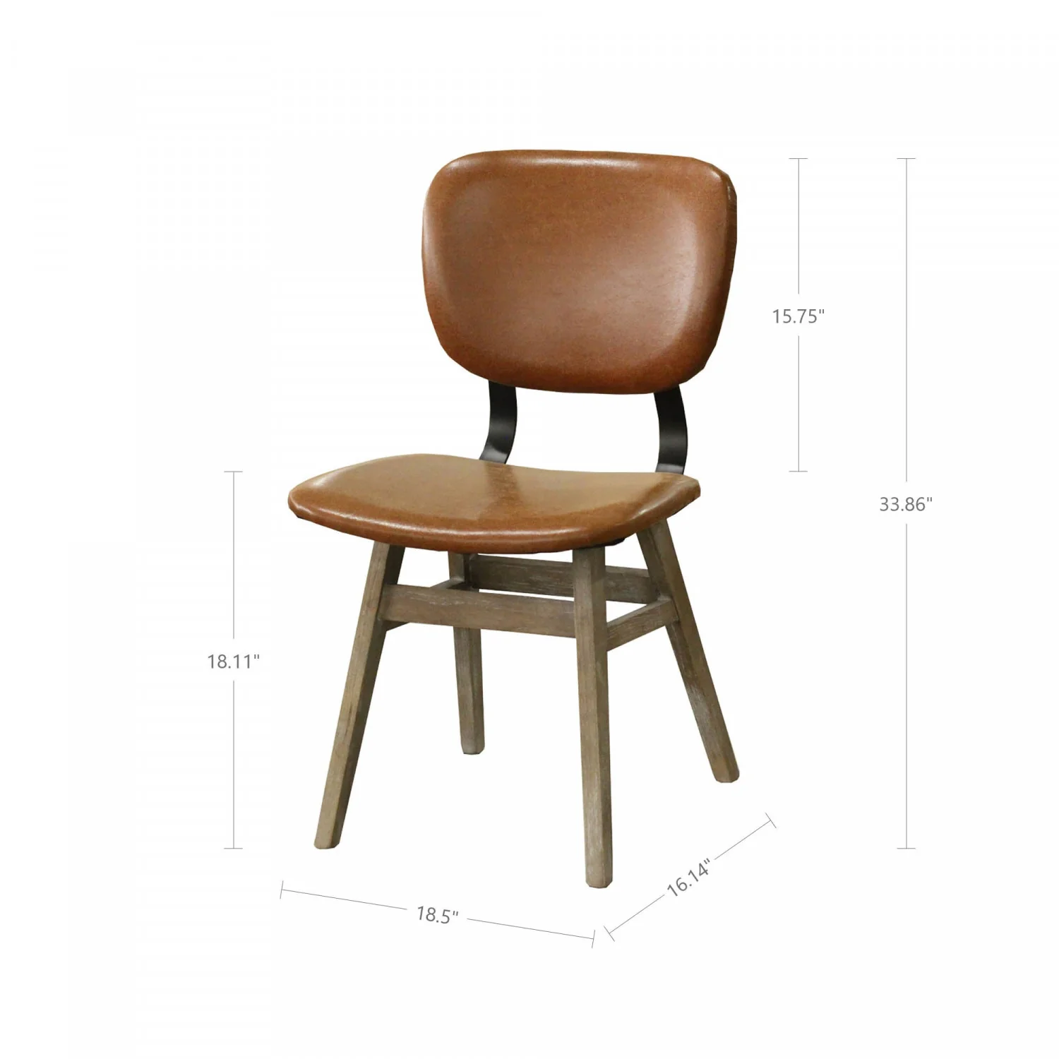 Lamarthe Dining Chair - Tan Brown - Set of Two - Image 6