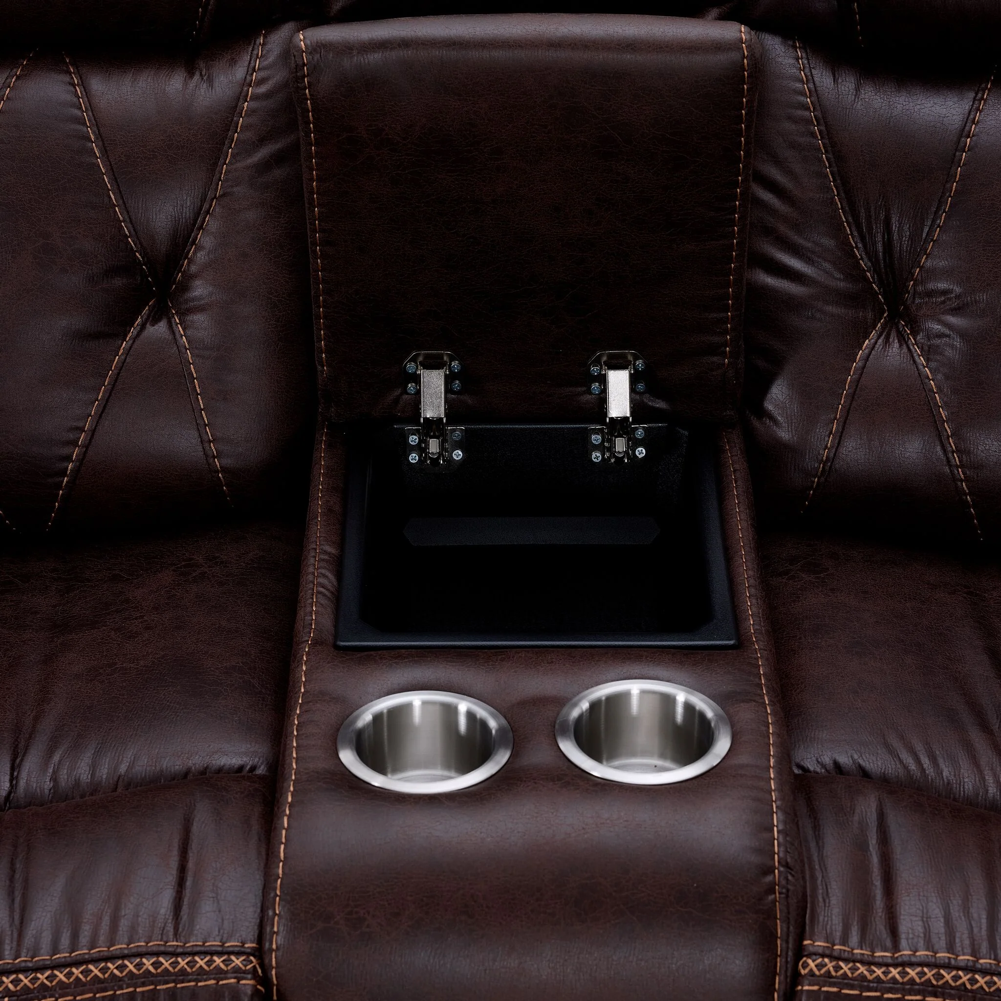 Laredo Power Reclining Loveseat with Console - Walnut - Image 3