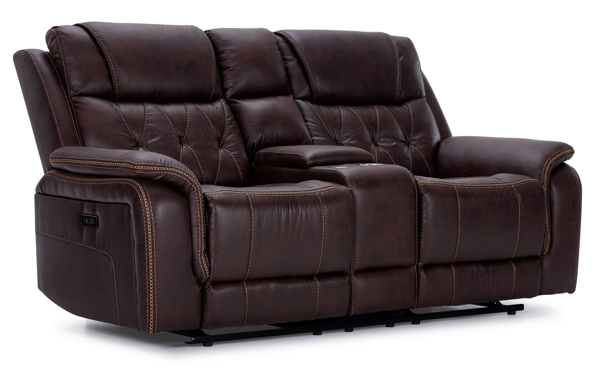 Laredo Power Reclining Loveseat with Console - Walnut - Image 4