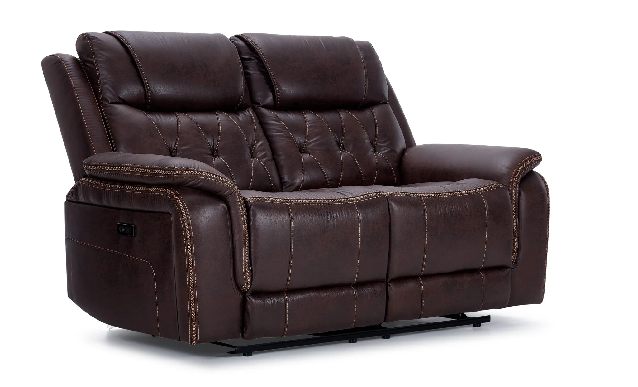 Laredo Power Reclining Sofa and Loveseat Set - Walnut - Image 3