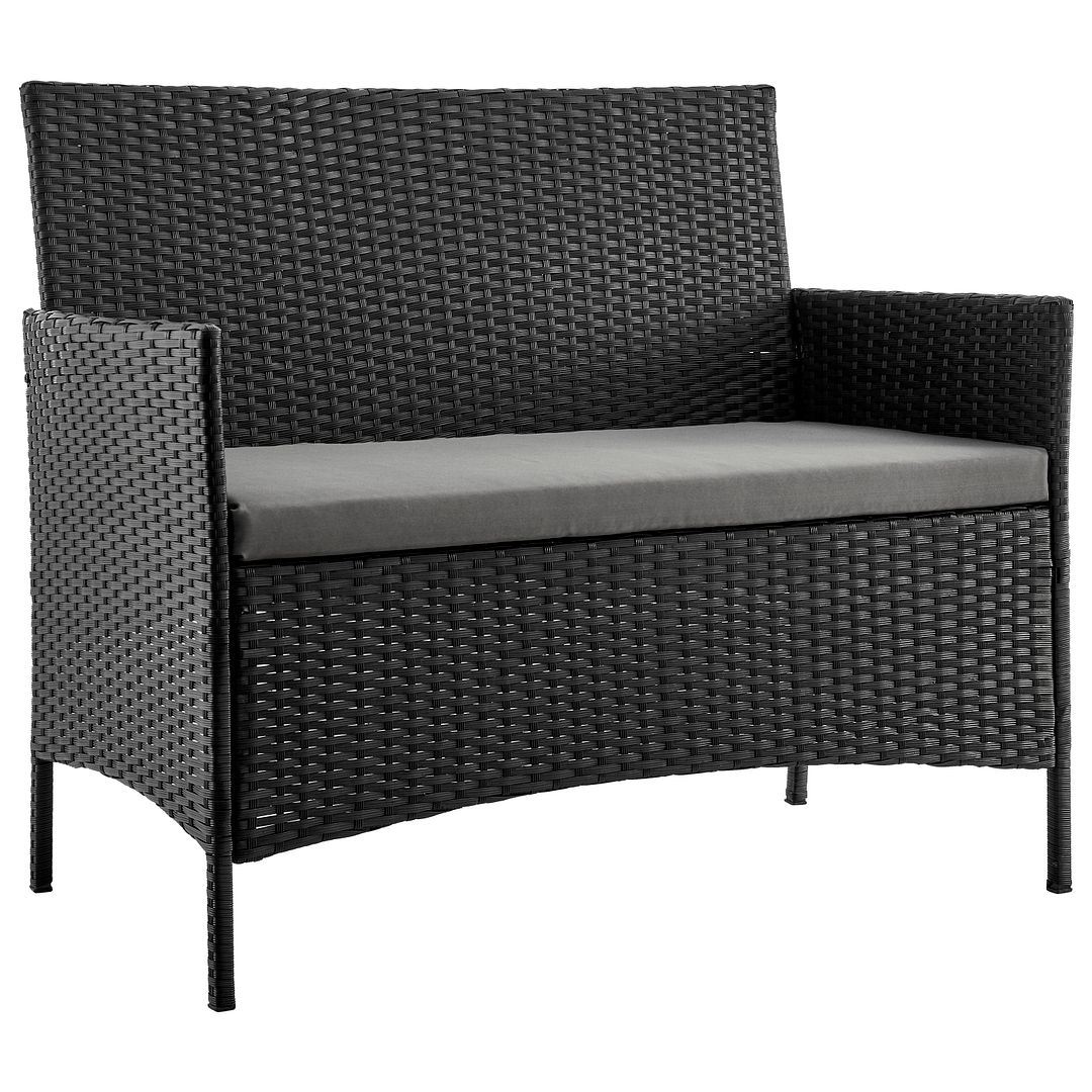 Lavaca 4-Piece Outdoor Conversation Set - Black/Grey - Image 3