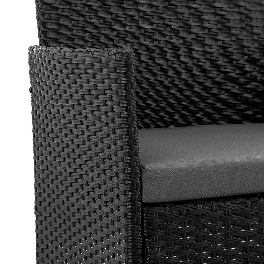 Lavaca 4-Piece Outdoor Conversation Set - Black/Grey - Image 9