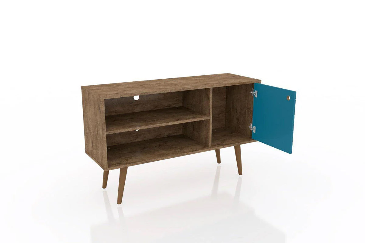 Lekedi 42" TV Stand - Rustic Brown/Aqua Blue - Image 3