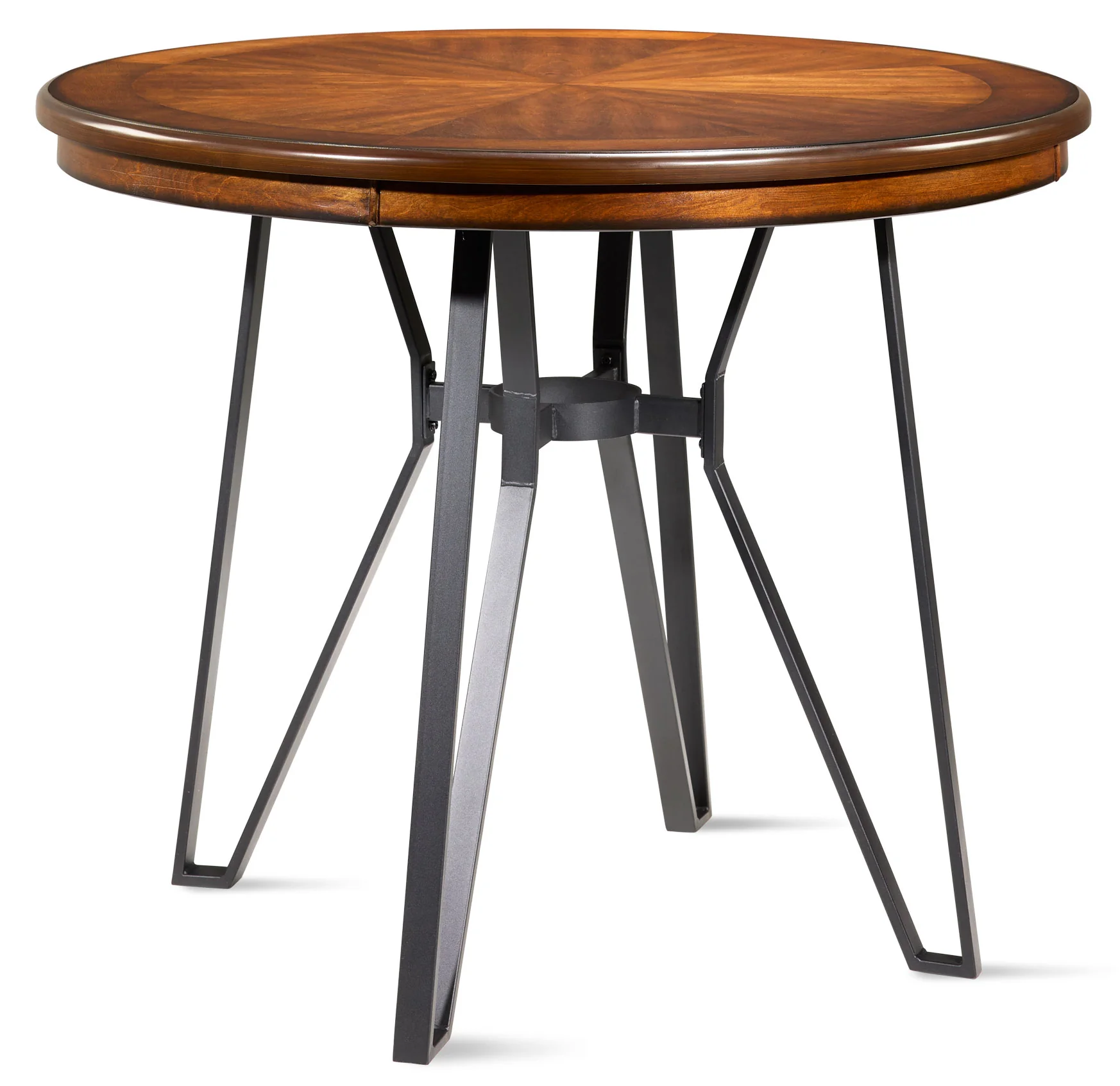 Leo 5-Piece Counter-Height Dining Set - Brown Cherry, Black - Image 3