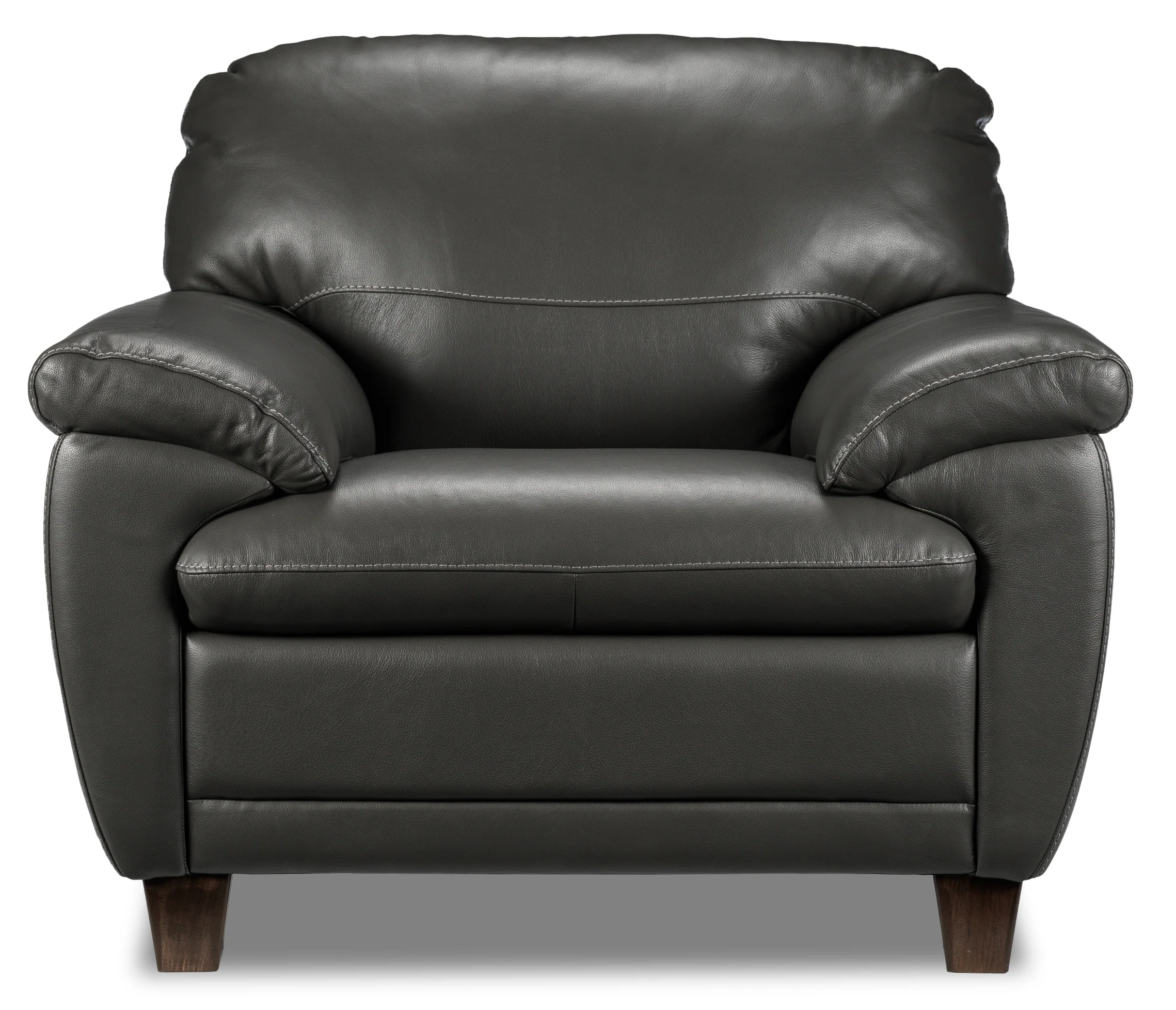 Leonardo Leather Chair - Grey - Image 2