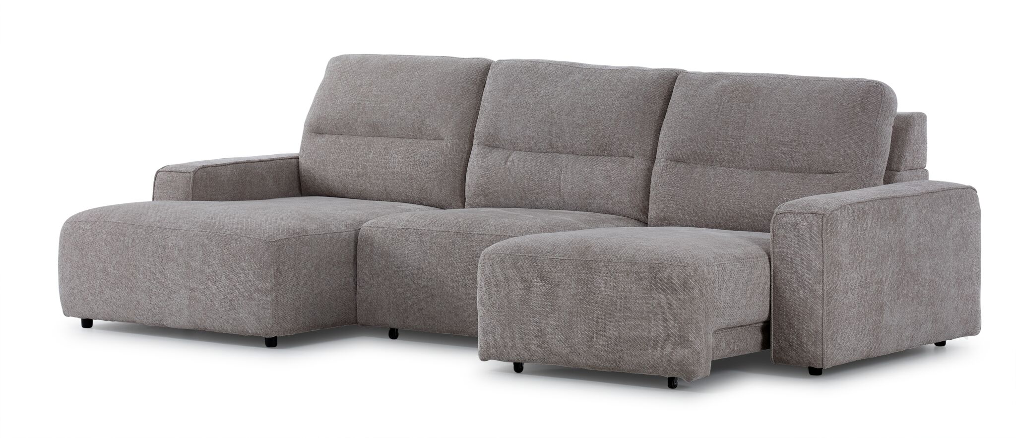 Levine Power Slide Out Sofa Bed with Left Facing Chaise – Taupe - Image 4