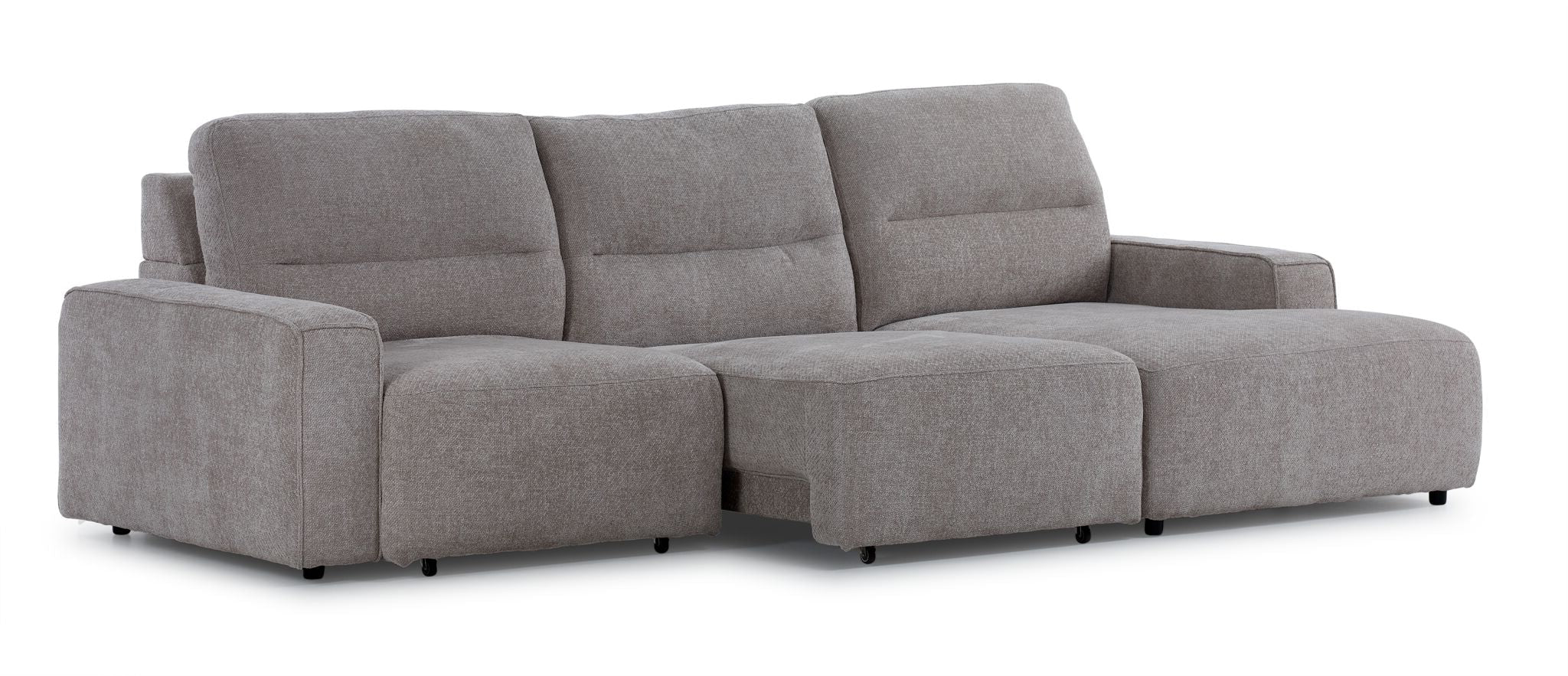 Levine Power Slide Out Sofa Bed with Right Facing Chaise - Taupe - Image 3