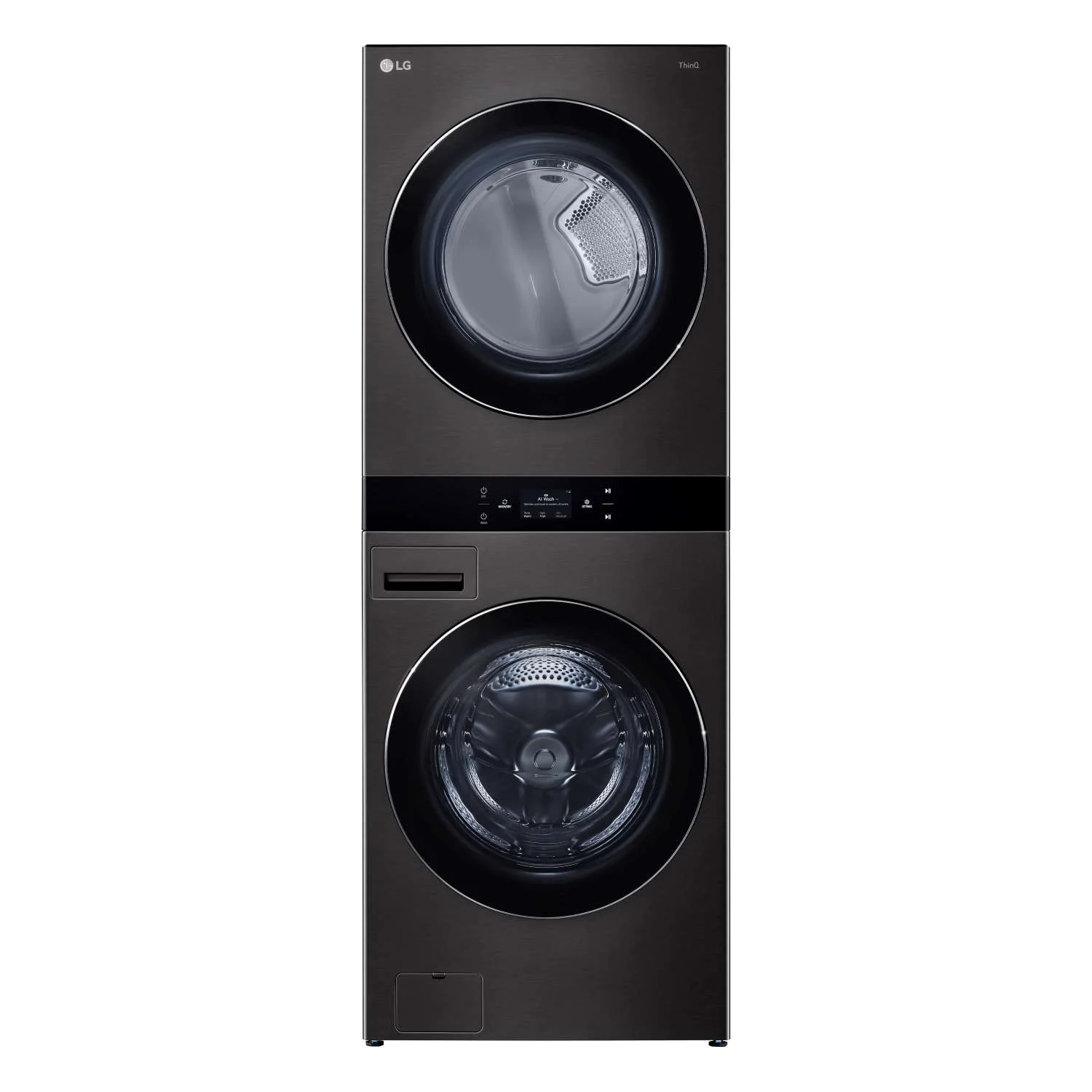 LG Black Single Unit Wash Tower™ with Center Control® Front Load Washer (5.8 cu. ft.) and Dryer (7.4 cu. ft.) - WKEX300HBA - Image 2
