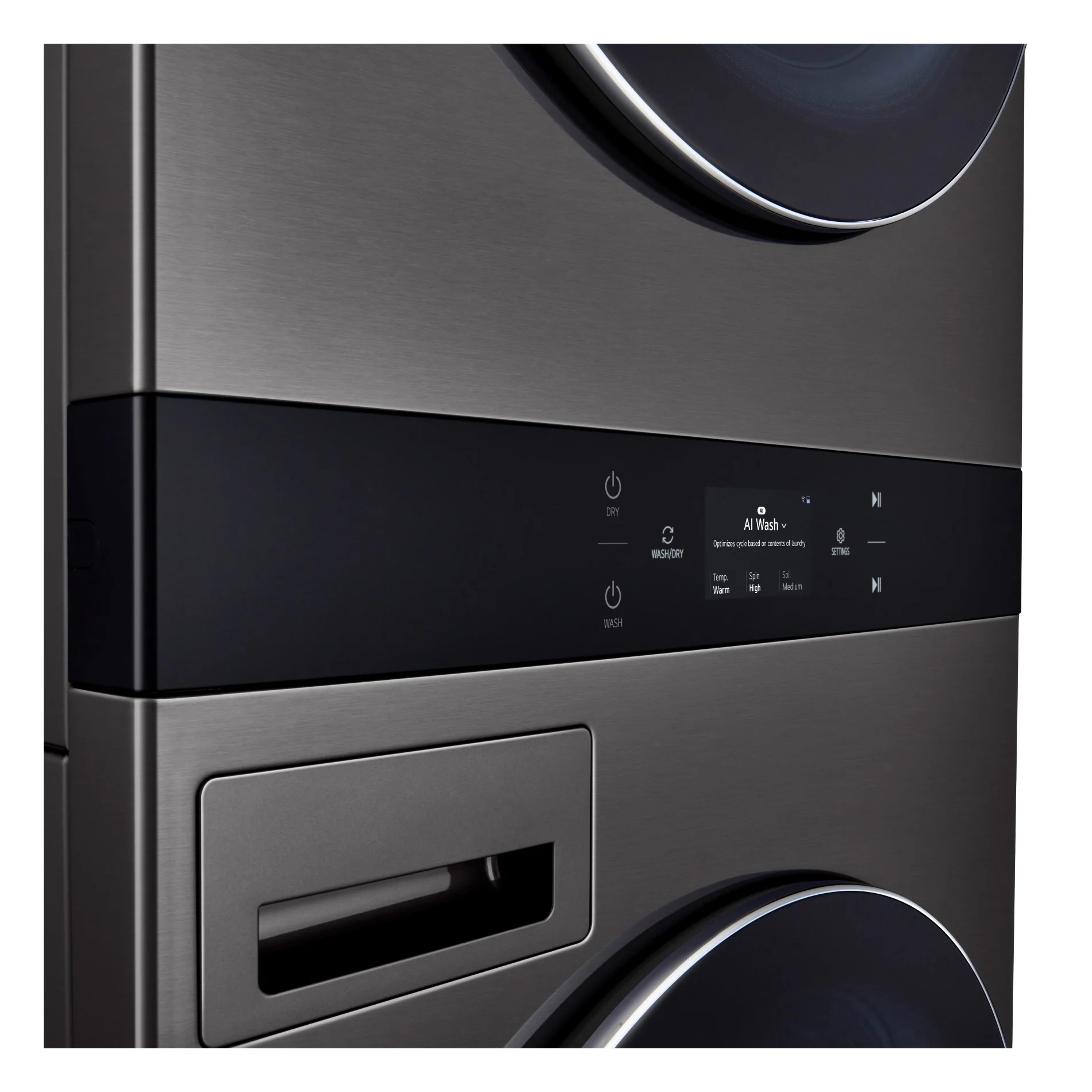 LG Black Single Unit Wash Tower™ with Center Control® Front Load Washer (5.8 cu. ft.) and Dryer (7.4 cu. ft.) - WKEX300HBA - Image 6