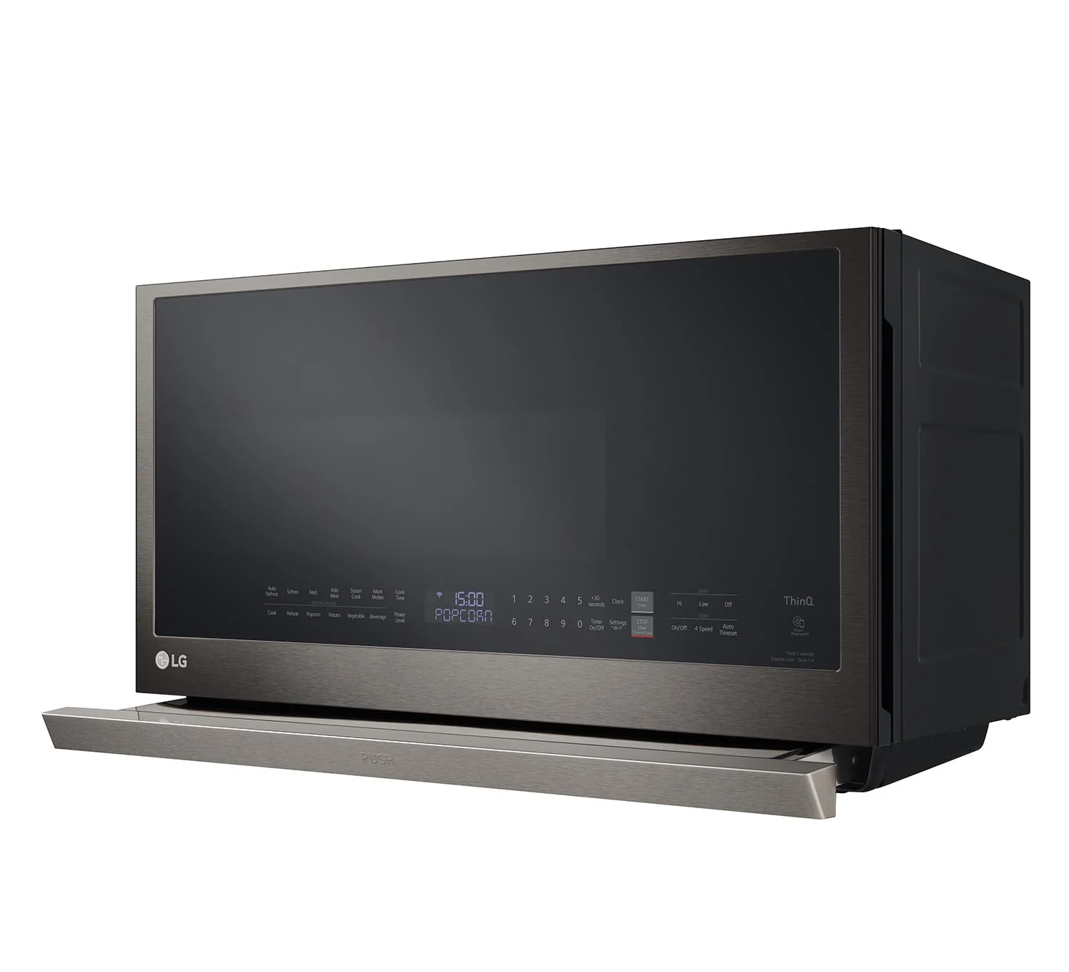 LG Black Stainless Smart Wi-Fi Enabled Over-the-Range Microwave with ExtendaVent® 2.0 & EasyClean® (2.1 cu. ft.) - MVEL2137D - Image 4