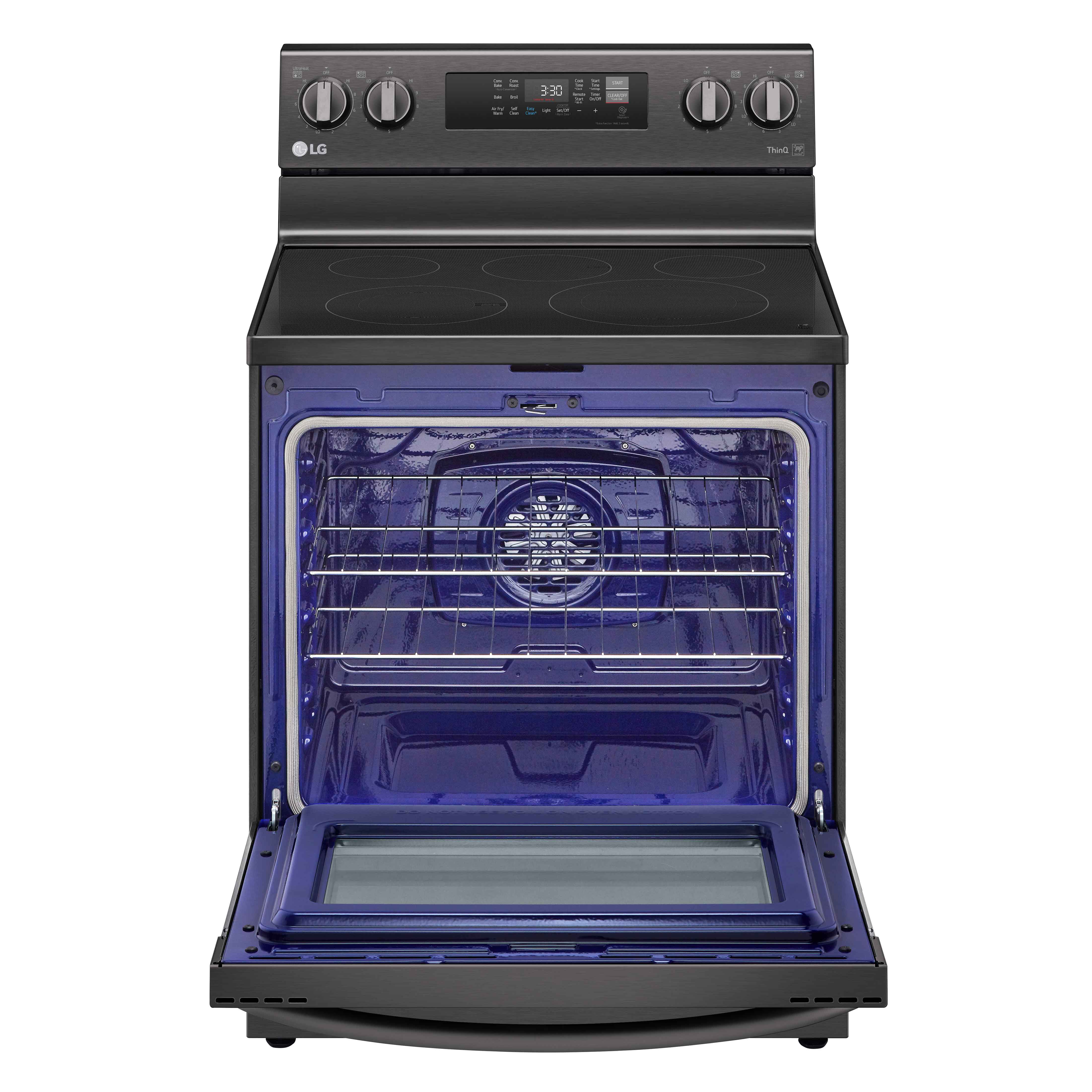 LG Black Stainless Steel 6.3 cu ft. Electric ThinQ® Range with Air Fry and Fan Convection- LREL6323D - Image 2