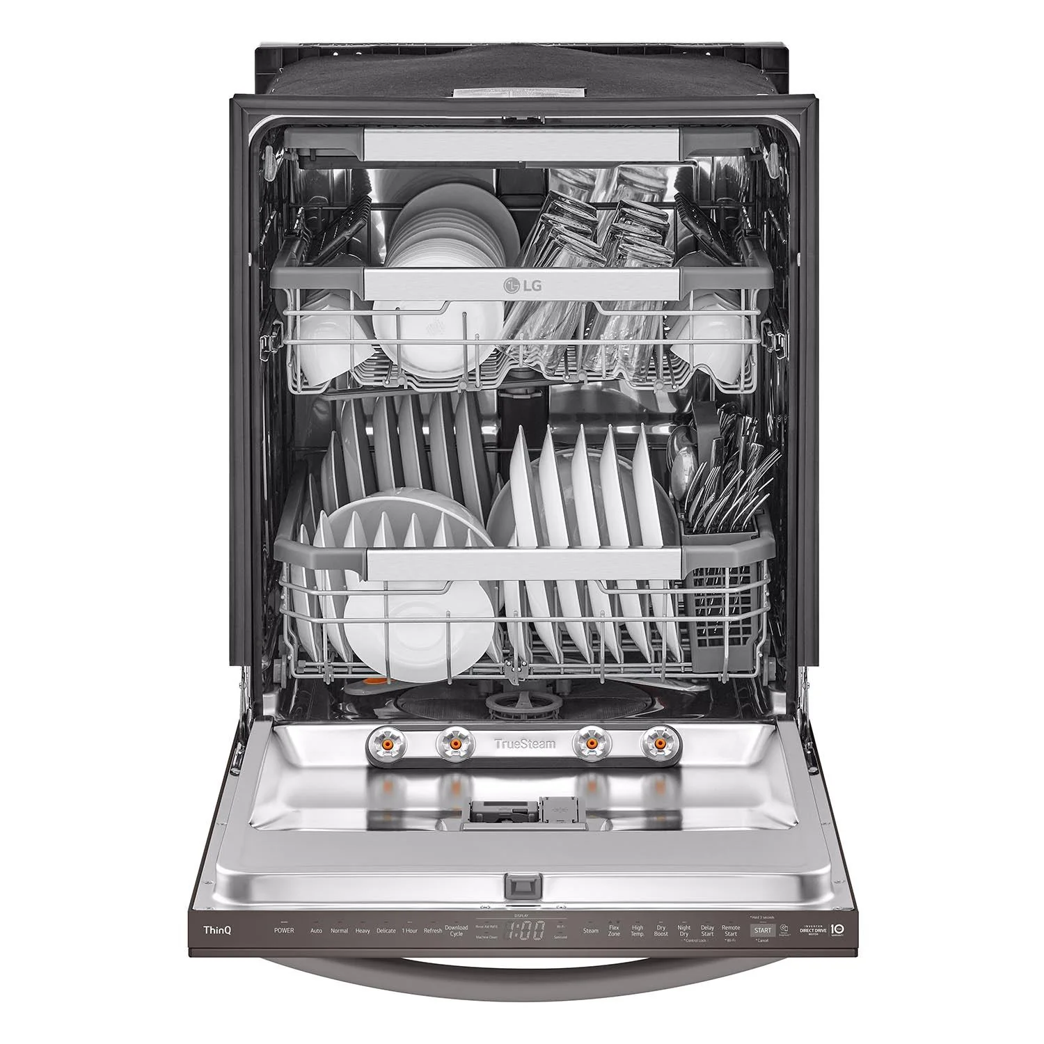 LG Black Stainless Steel Smart Dishwasher with 1-Hour Wash & Dry, QuadWash™ Pro, TrueSteam® and Dynamic Heat Dry™ - LDTH7972D - Image 4