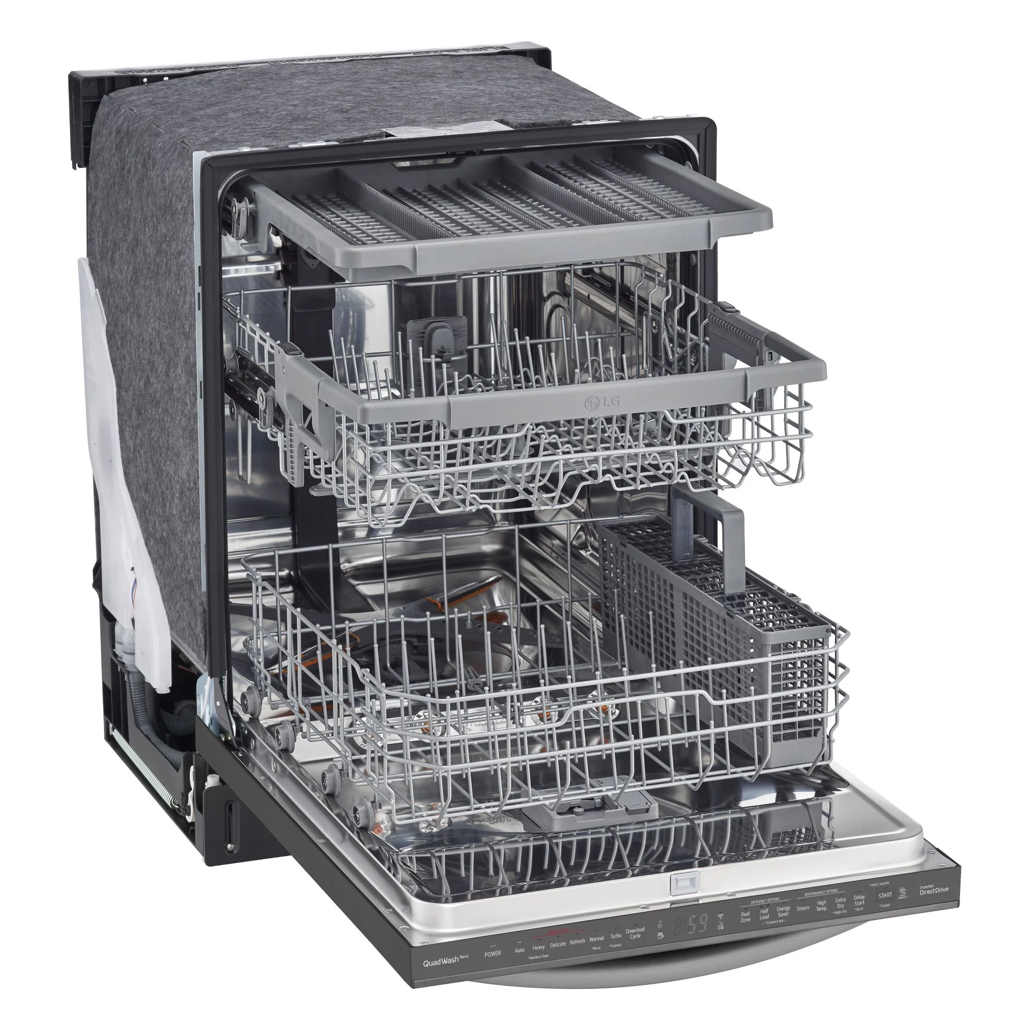 LG Black Stainless Steel Top Control Wi-Fi Enabled Dishwasher with TrueSteam® and 3rd Rack - LDTS5552D - Image 2