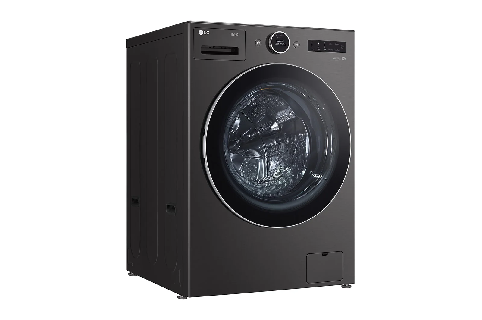 LG Black Steel 5.8 cu. ft. Front Load Washer with AI DD™ 2.0 and LCD Knob - WM6700HBA - Image 2