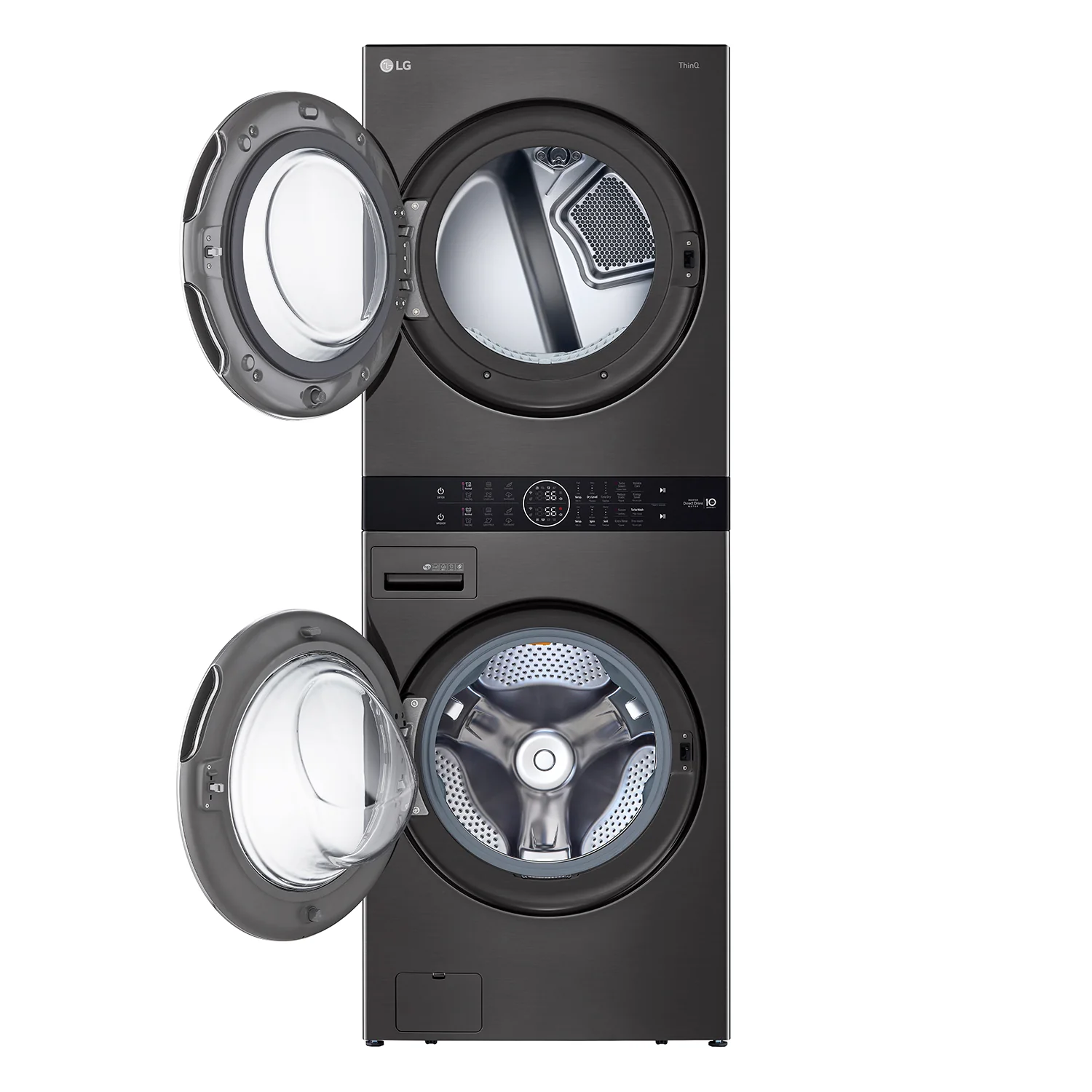 LG Black Steel Front Load LG WashTower™ with Centre Control™ 5.2 Cu. Ft. Steam Washer and 7.4 Cu. Ft. Electric Steam Dryer - WKEX200HBA - Image 3
