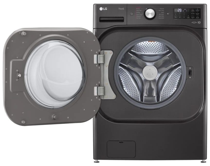 LG Black Steel Front-Load Mega Capacity Smart Wi-Fi Enabled Washer with TurboWash® (6.0 cu. ft.) - WM8900HBA - Image 3
