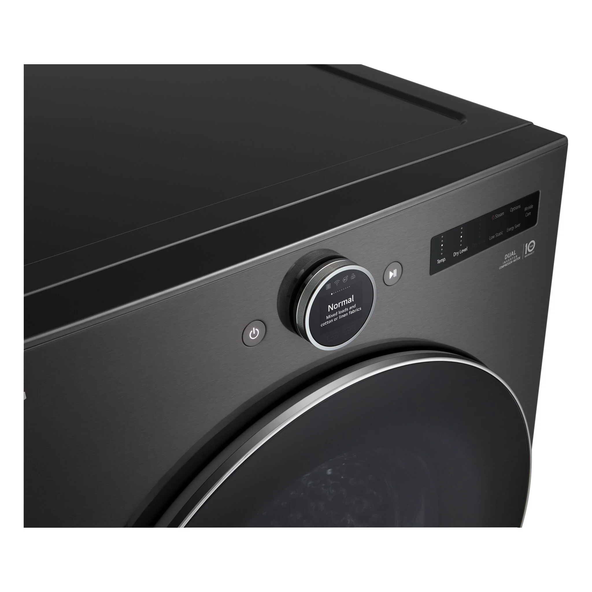 LG Black Steel Smart Front Load Dryer with Dual Inverter HeatPump™ Technology (7.8 Cu.ft) - DLHC6702B - Image 5