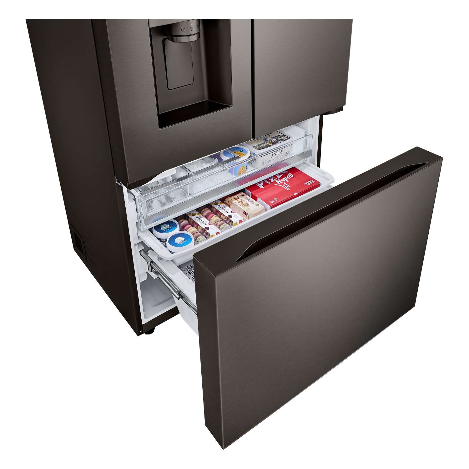 LG 35.75" 26 Cu. Ft. Black Stainless Steel Smart Counter-Depth MAX™  French Door Refrigerator with Four Types of Ice - LRYXC2606D - Image 10