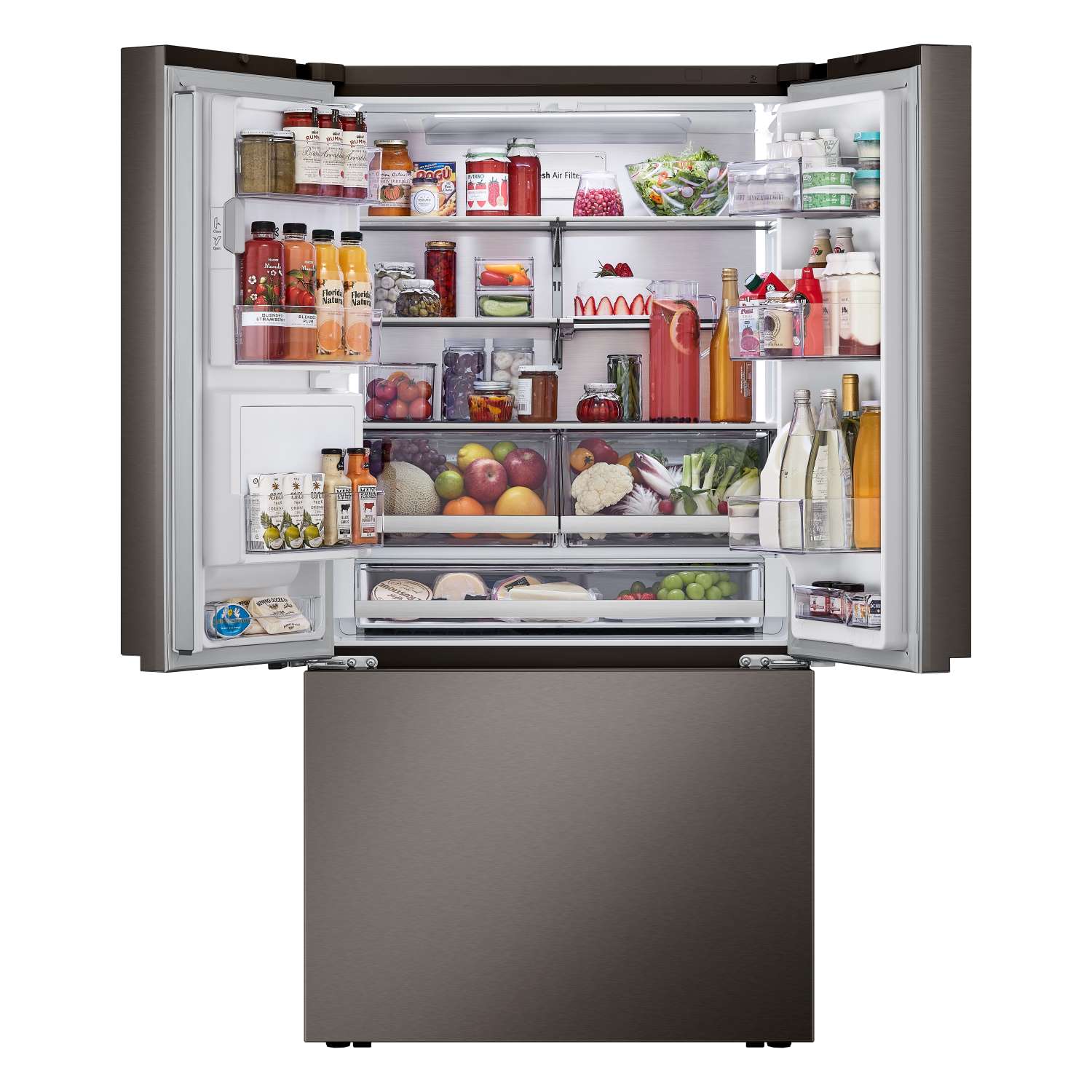 LG 35.75" 26 Cu. Ft. Black Stainless Steel Smart Counter-Depth MAX™  French Door Refrigerator with Four Types of Ice - LRYXC2606D - Image 4