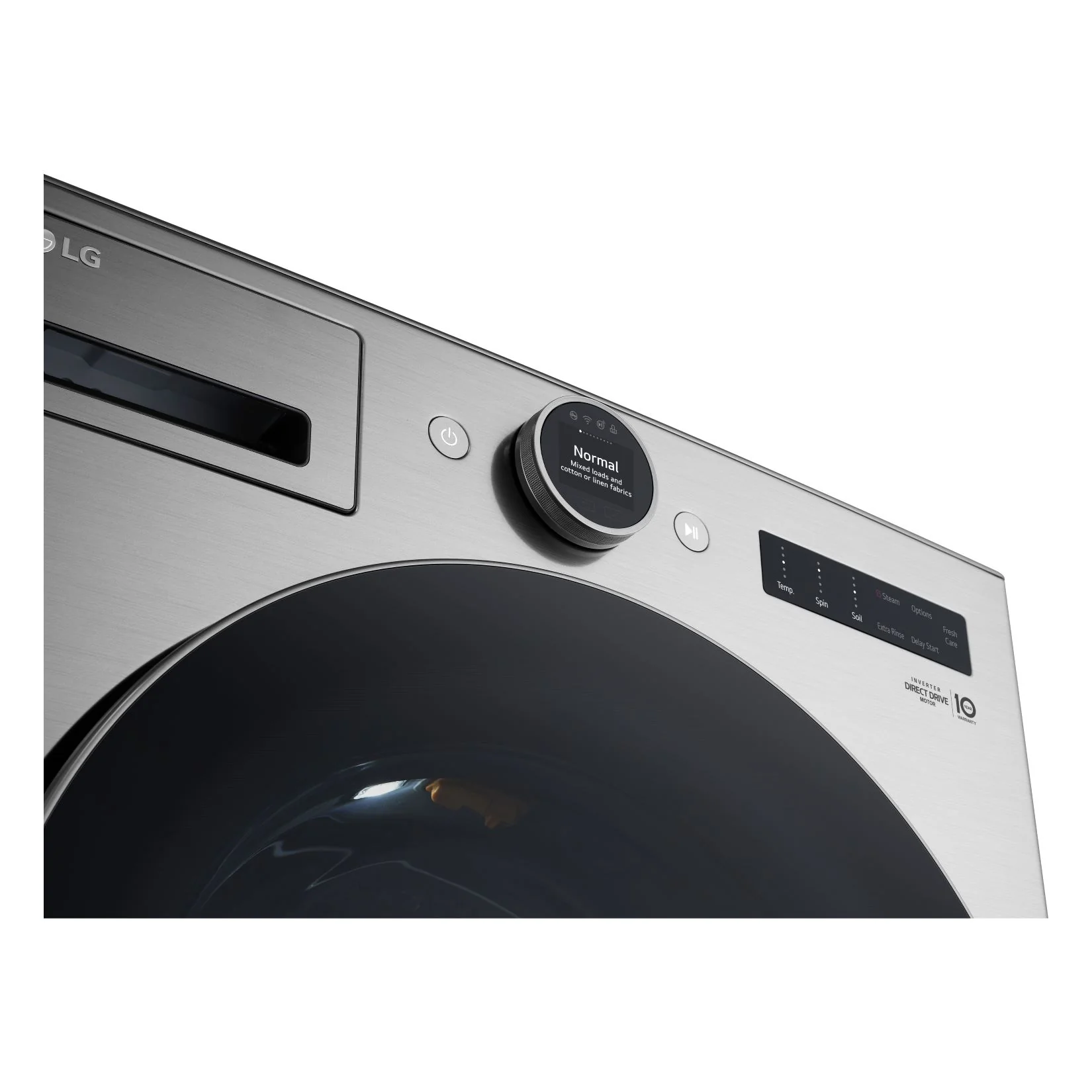 LG Graphite Steel Front Load Washer with AI DD™ (5.2 cu. Ft) & Ultra Large Capacity Smart Front Load Dryer with Built-In Intelligence & TurboSteam® (7.4 cu. ft) - WM5500HVA/DLEX5500V - Image 3