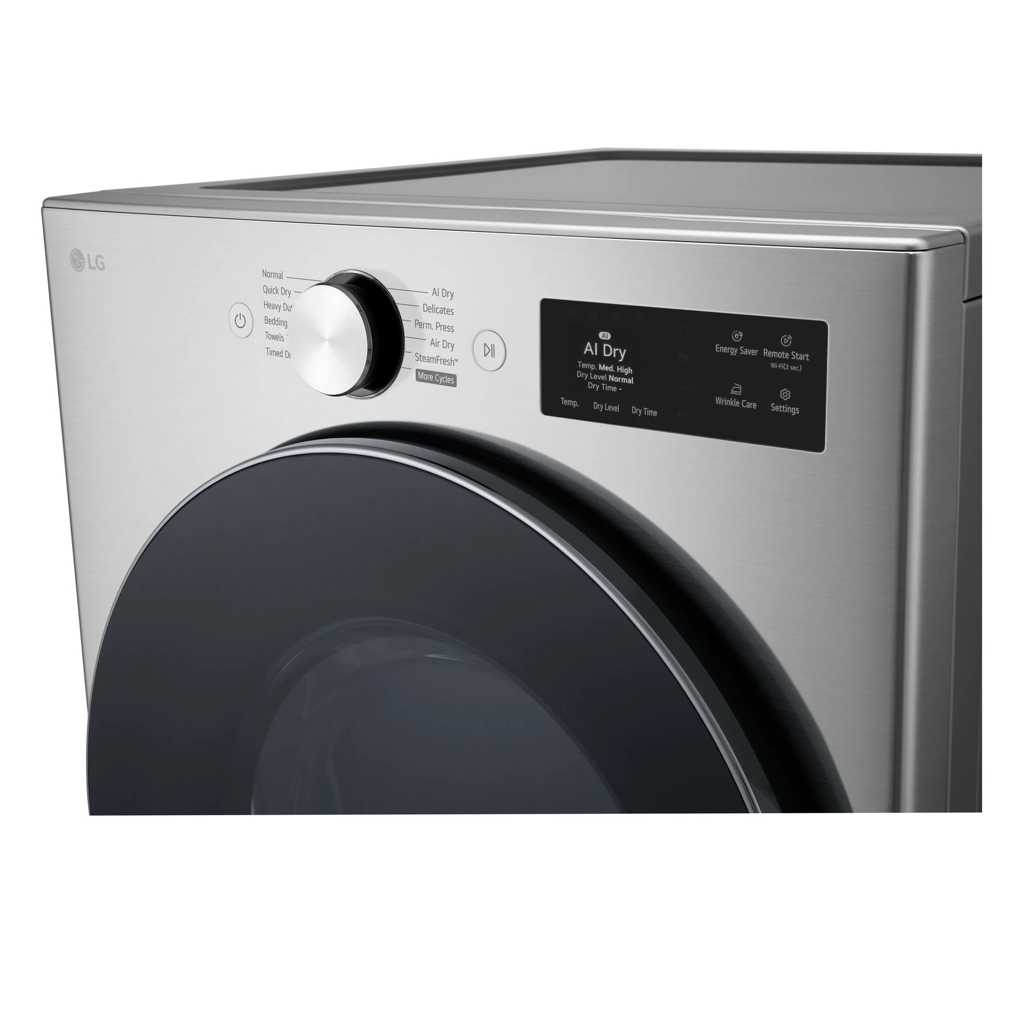 LG Graphite Steel Smart Electric Dryer with AI SensorDry and TurboSteam (7.4 cu. ft.) - DLEX5800V - Image 5
