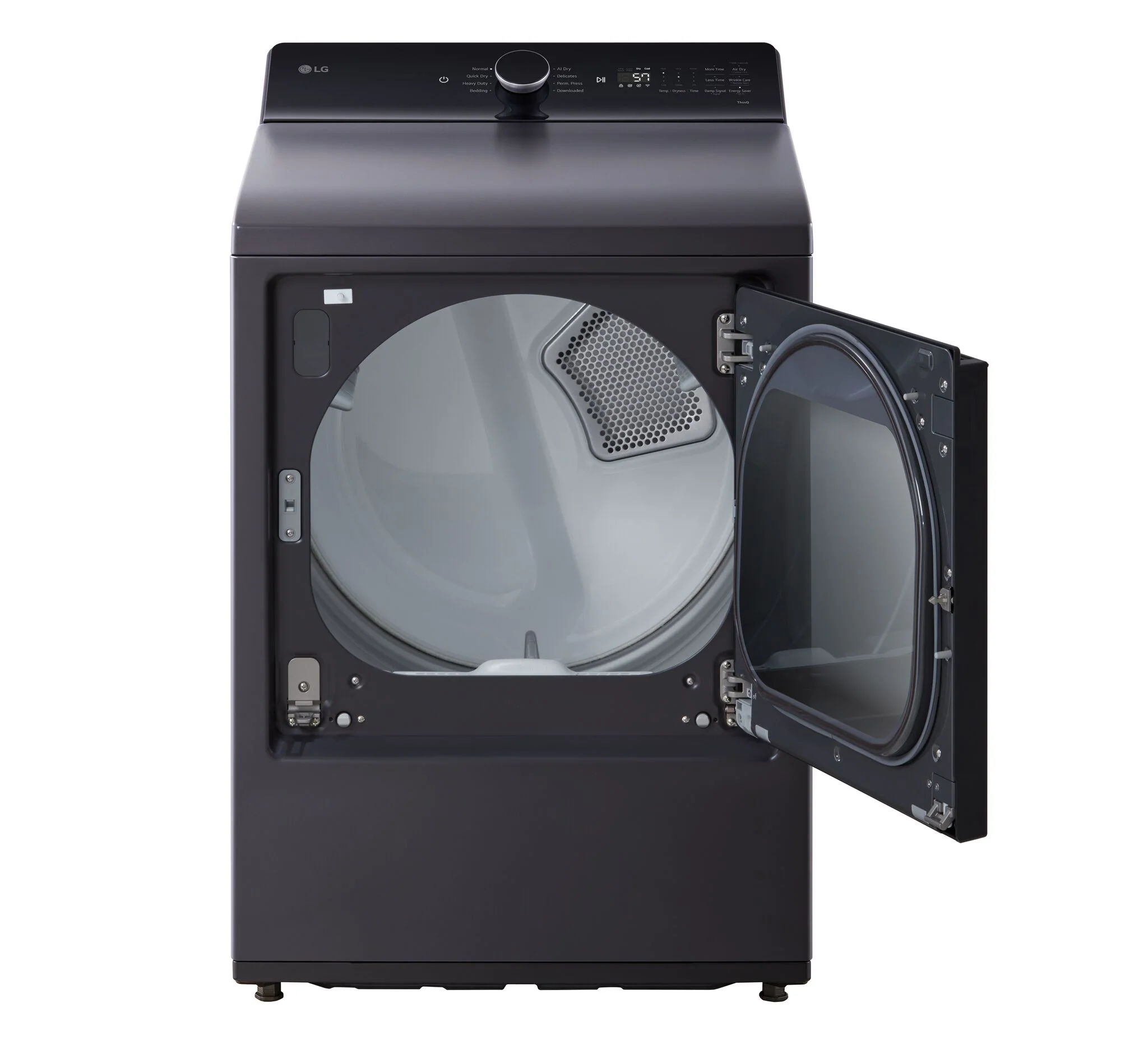 LG Matte Black Electric Dryer with EasyLoad™ Door (7.3 cu.ft) - DLE8400BE - Image 2