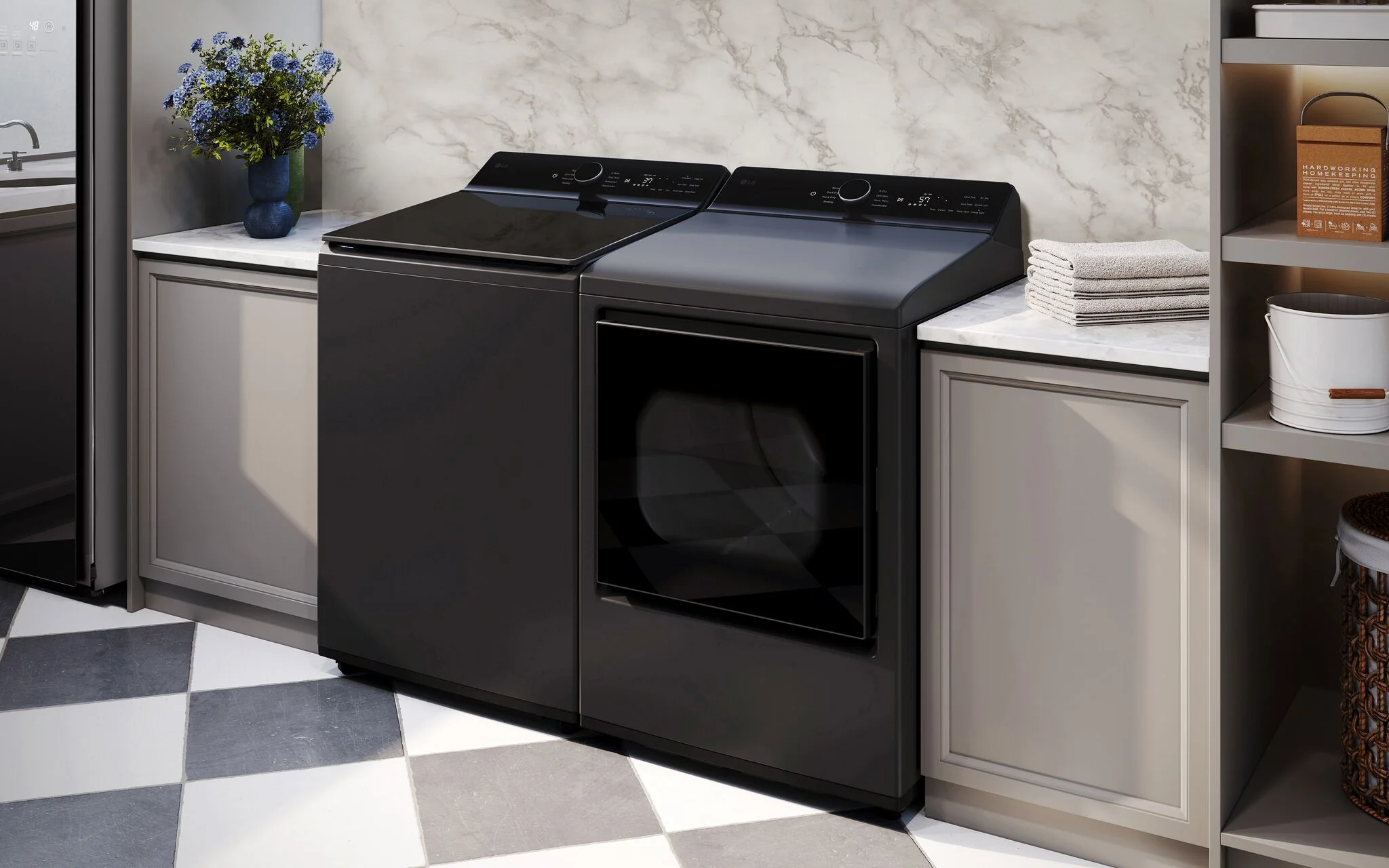 LG Matte Black Top Load Washer with 4-Way™ Agitator (6.1 cu. ft.) - WT8405CB - Image 8