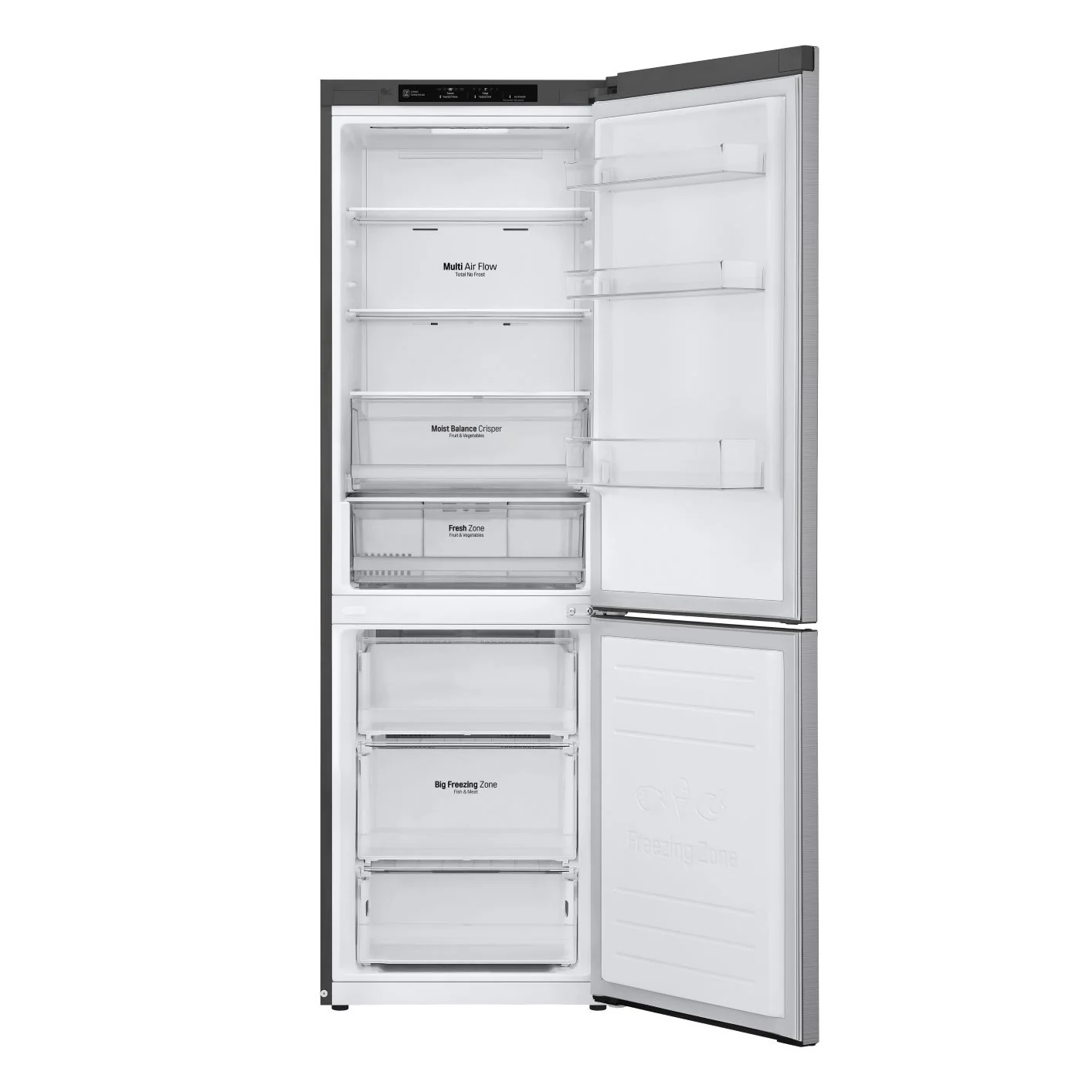 LG 24" 12 Cu. Ft. Platinum Silver Counter-Depth Bottom-Freezer Refrigerator with DoorCooling+ - LBNC12231V - Image 3