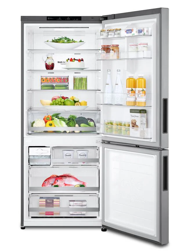 LG 28" 15 Cu. Ft. Platinum SilverCounter-Depth Bottom-Freezer Refrigerator with Door Cooling - LBNC15251V - Image 6