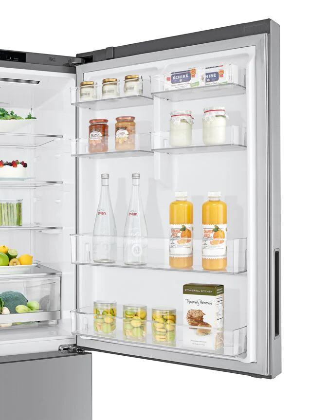 LG 28" 15 Cu. Ft. Platinum SilverCounter-Depth Bottom-Freezer Refrigerator with Door Cooling - LBNC15251V - Image 8