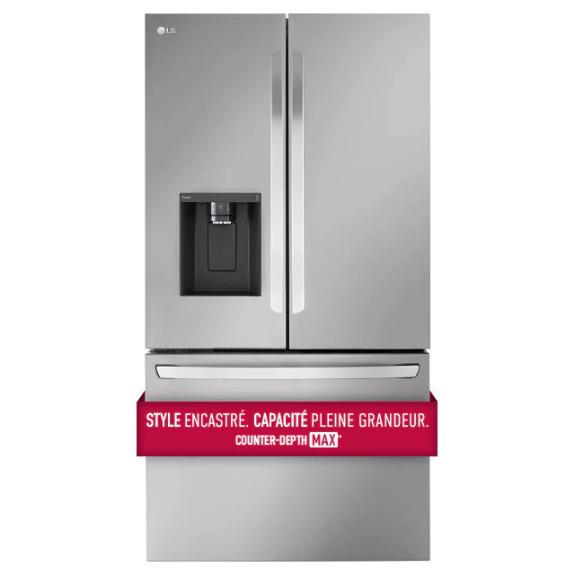 LG 35.75" 26 Cu. Ft. Stainless Steel Smart Counter-Depth MAX™ French Door Refrigerator - LRFXC2606S - Image 3
