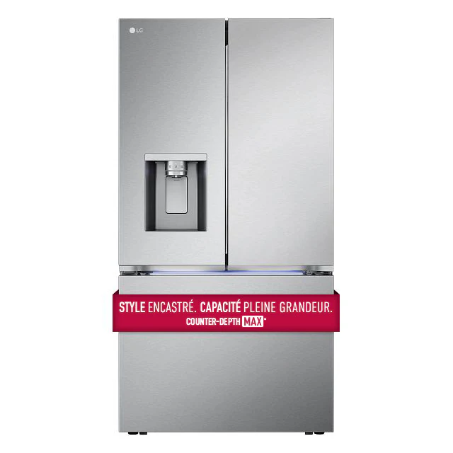 LG 35.75" 26 Cu. Ft. Stainless Steel Smart Counter-Depth MAX™ French Door Refrigerator with Four Types of Ice - LRYXC2606S - Image 4