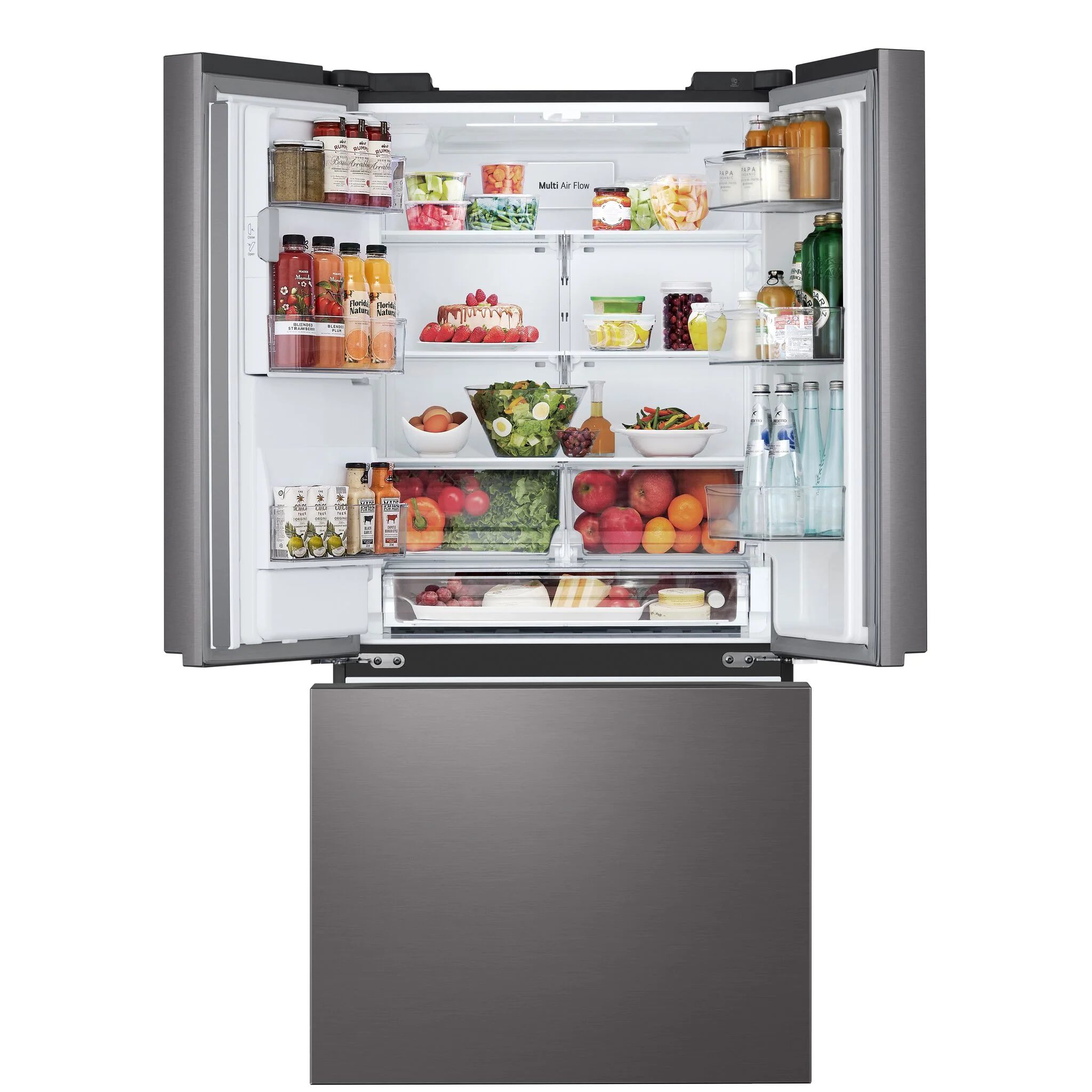 LG 33" 24.5 Cu. Ft. Smudge Resistant Black Stainless Steel French Door Refrigerator with ThinQ® Technology - LF25S6330D - Image 2