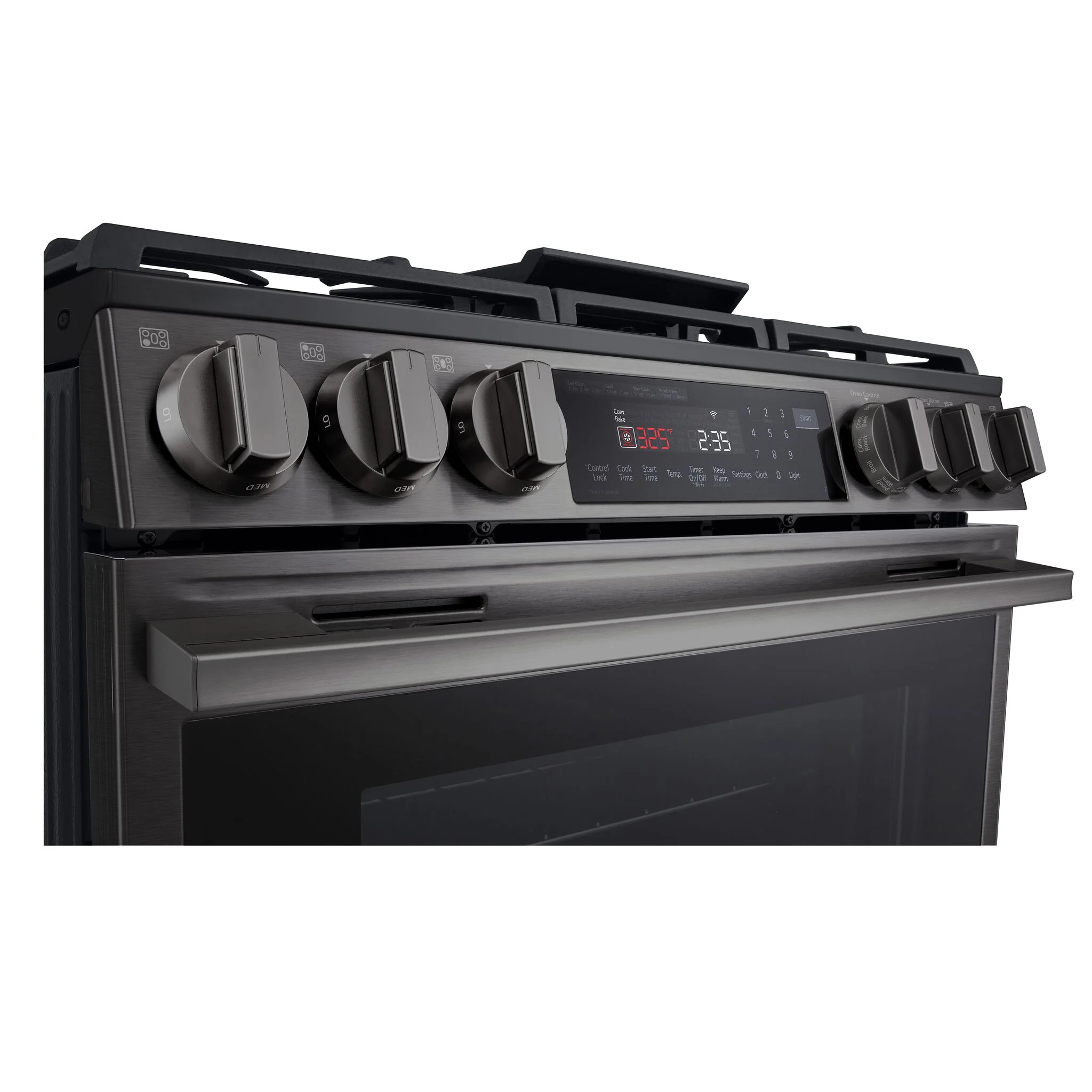 LG Smudge Resistant Black Stainless Steel Smart Gas Slide-In Range with Air Fry (6.3 Cu.Ft) - LSGL6335Z - Image 8